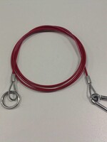 DTR Breekkabel 1800mm karabijn haak en ring 30 rood