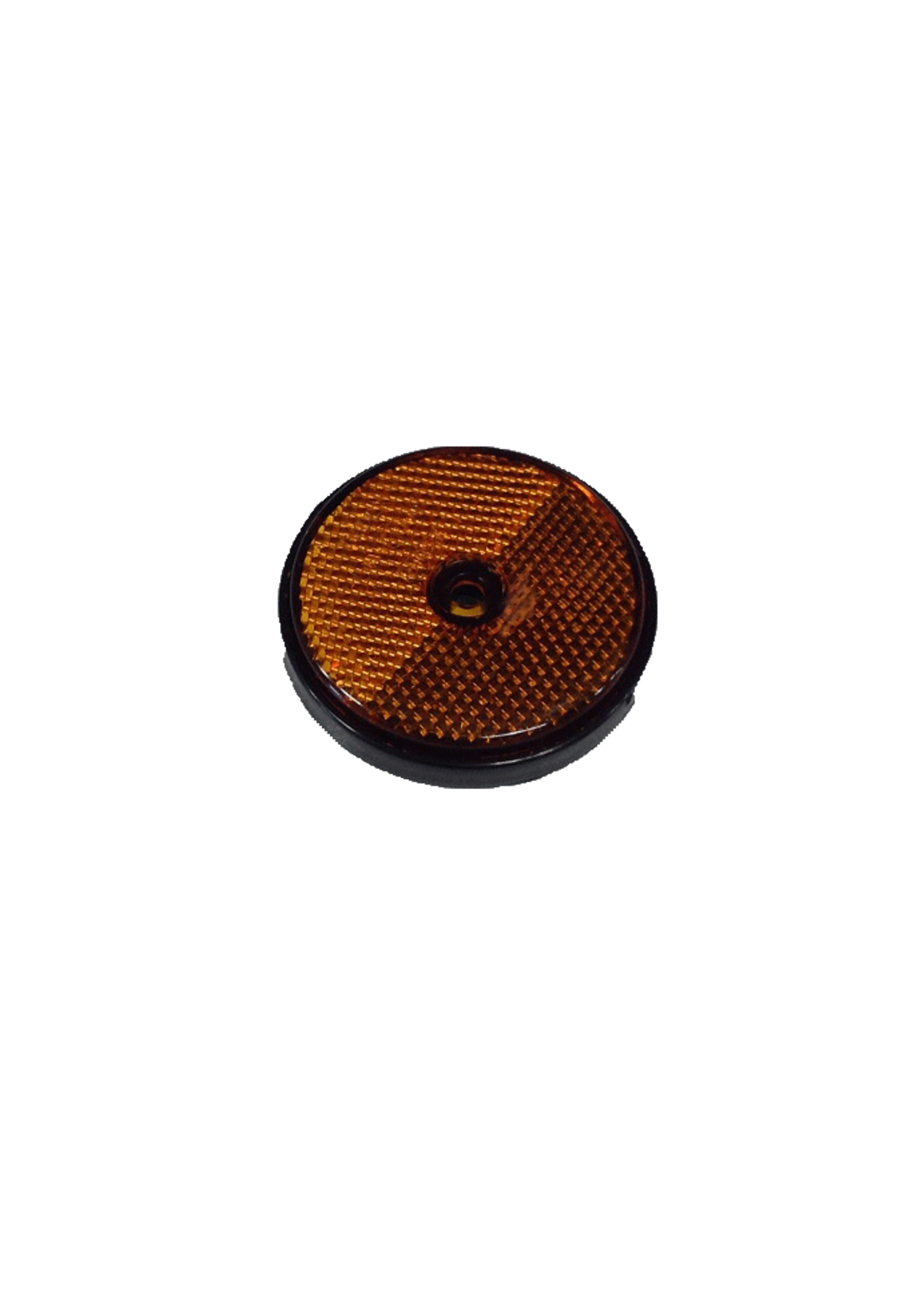 Reflector rond 60mm. oranje schroefbaar  / 2 stuks