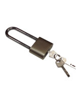 Hangslot met hoge beugel , staal incl. 2 sleutels.