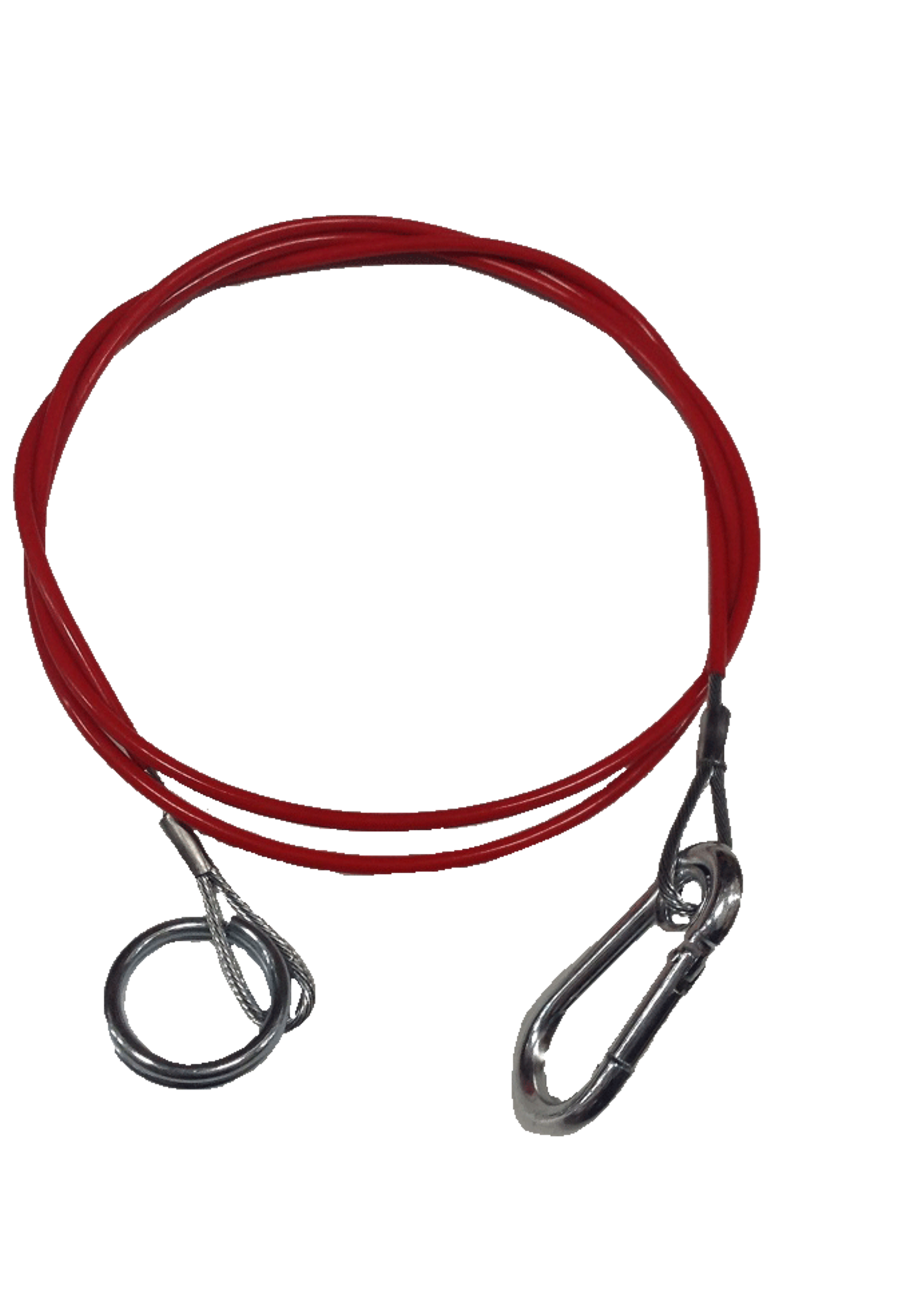 DTR Breekkabel 1450mm karabijn haak en ring 30 rood