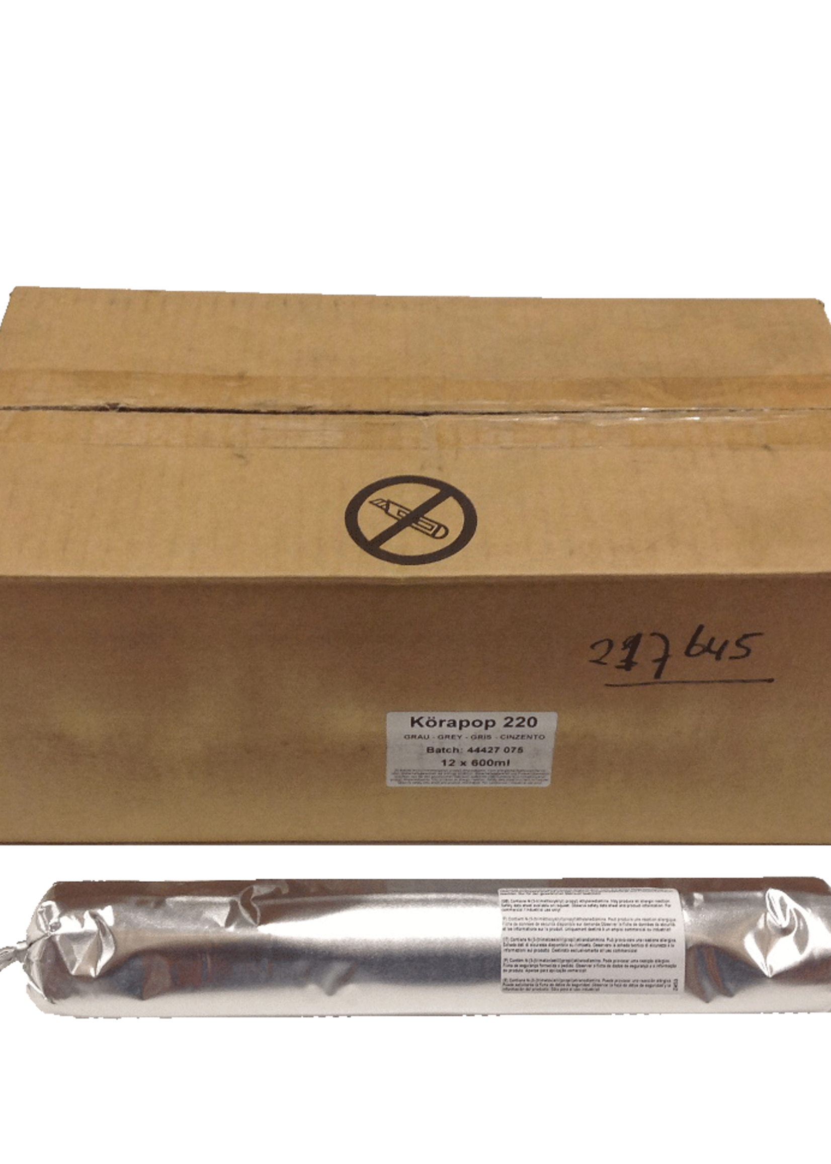 kömmerling Korapop 220 grijs ms polymeer worst 600 ml  — Grijs