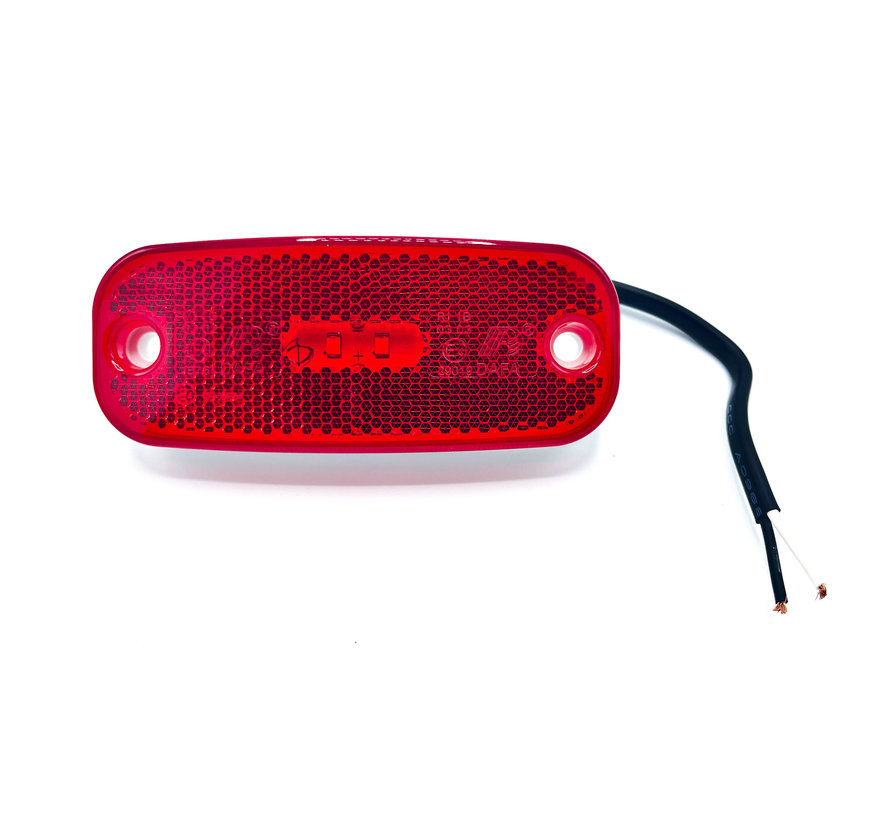 Markerings lamp LED rood 111x46x16mm 12-24V (H/H 90mm)