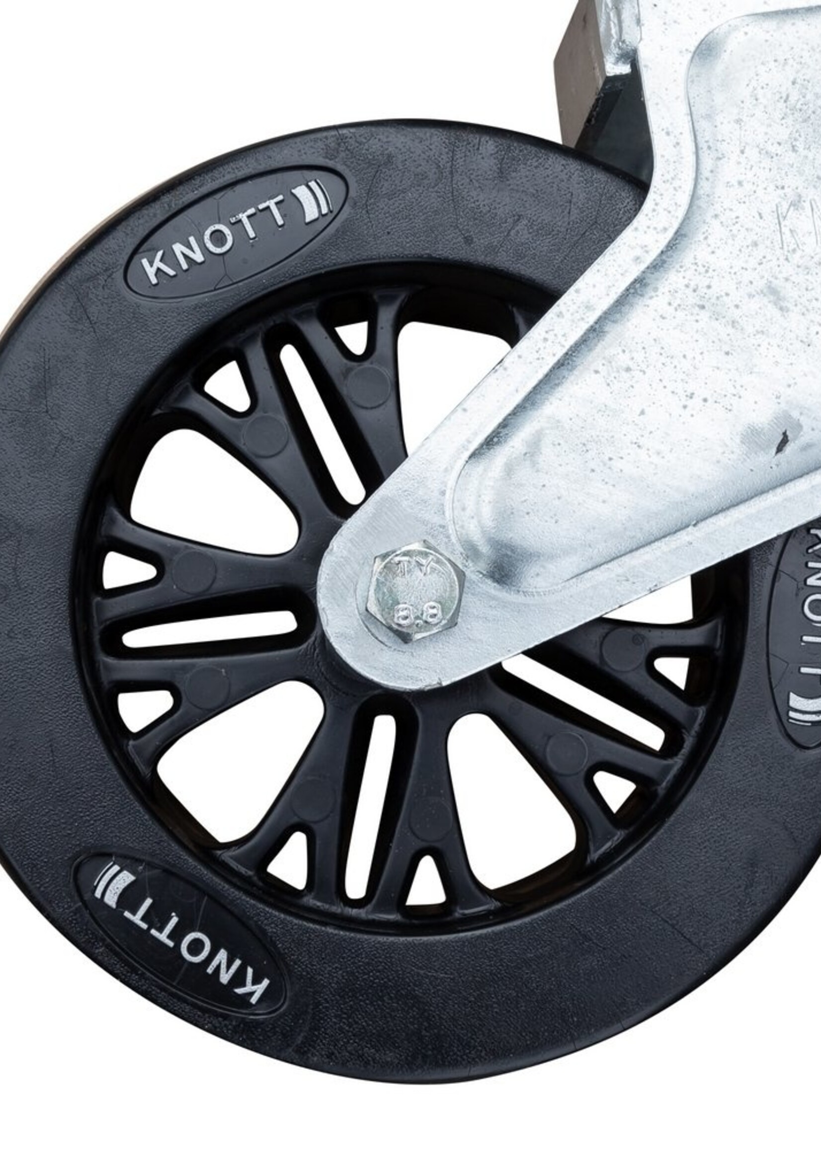 Knott Knott draaibaar neuswiel met zijslinger 500 kg.