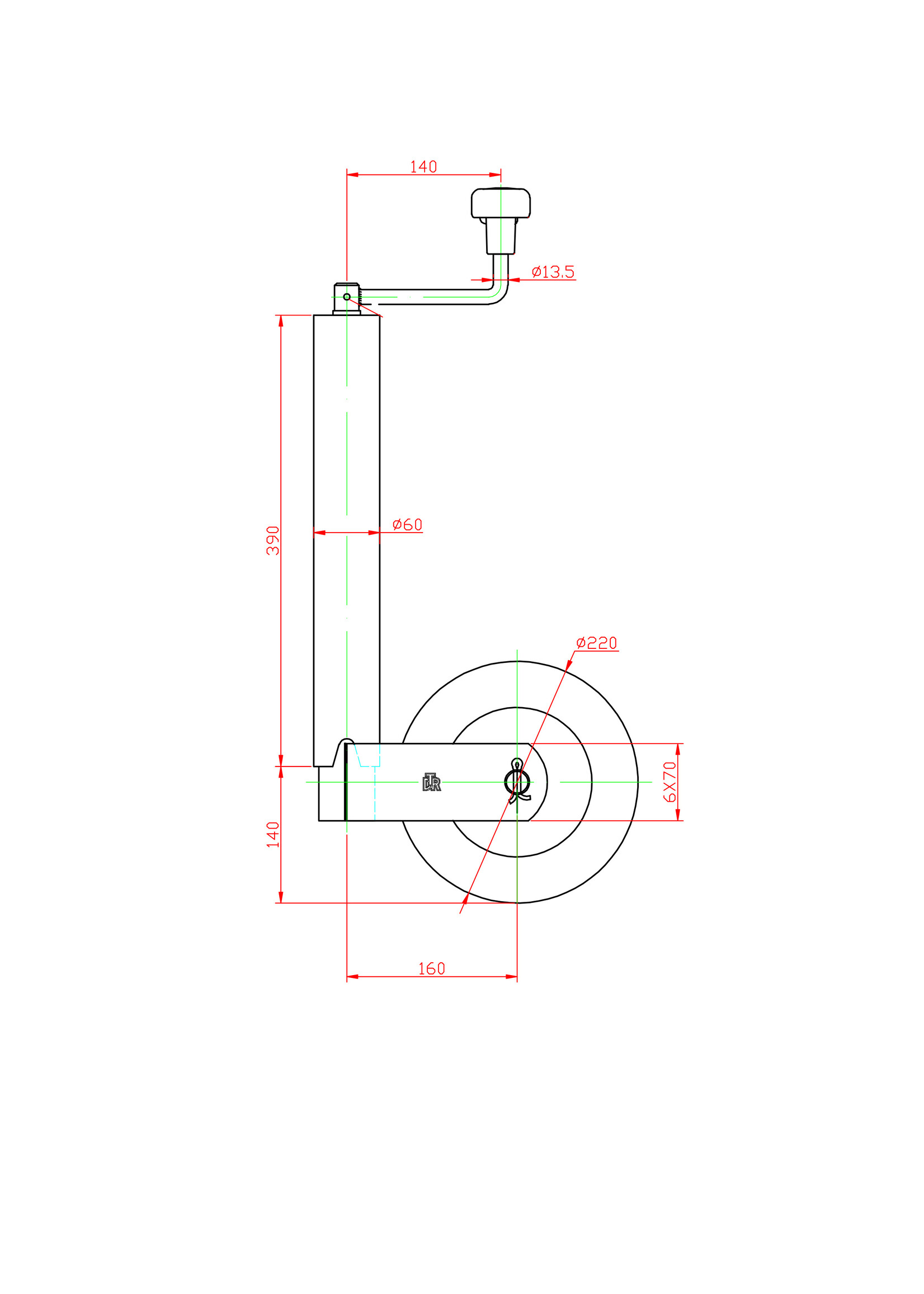 DTR Neuswiel DTR rond 60 225x65 stalen velg