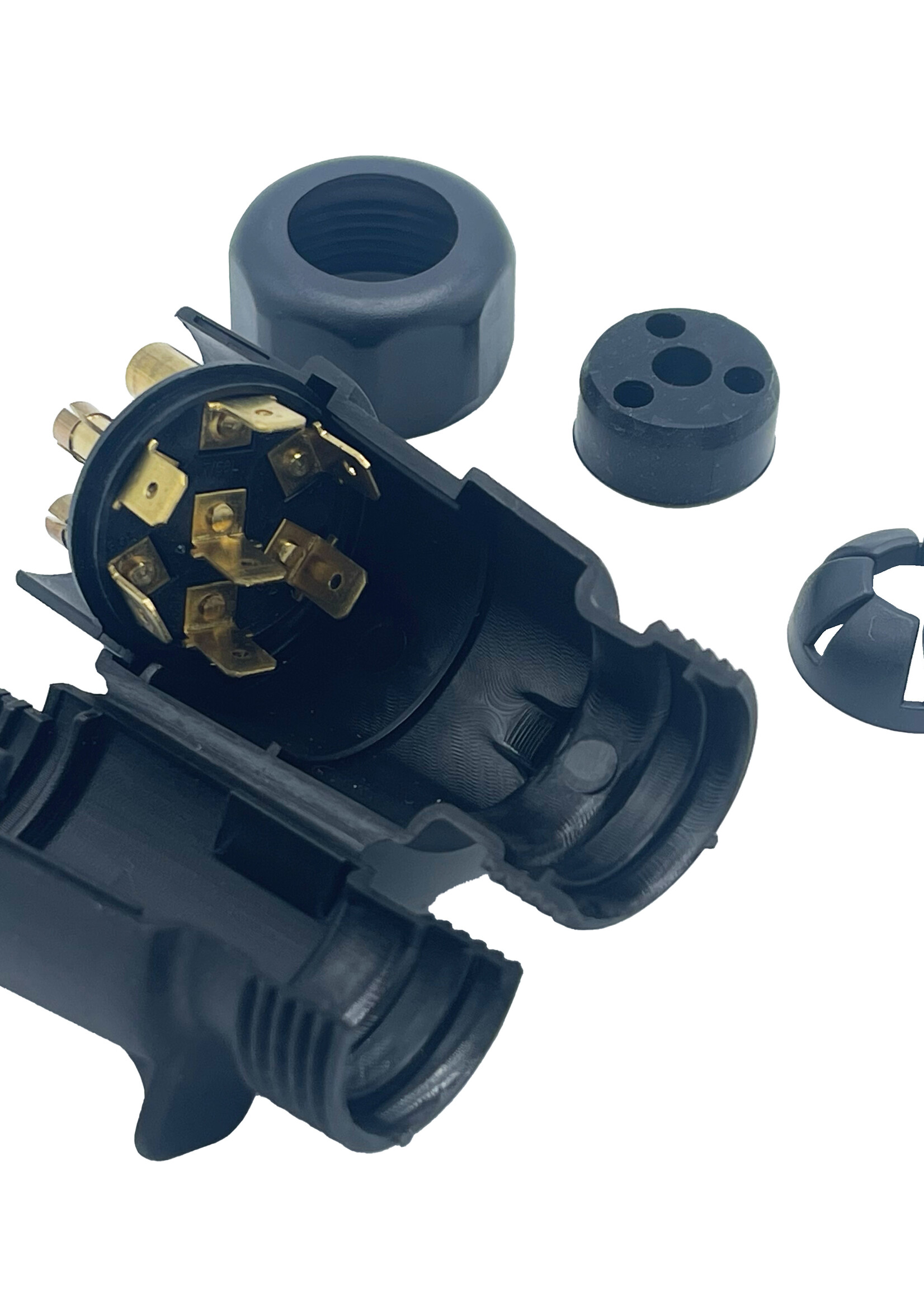DTR Stekker 7 polig 12v  klikmodel RVS pins aansluiting