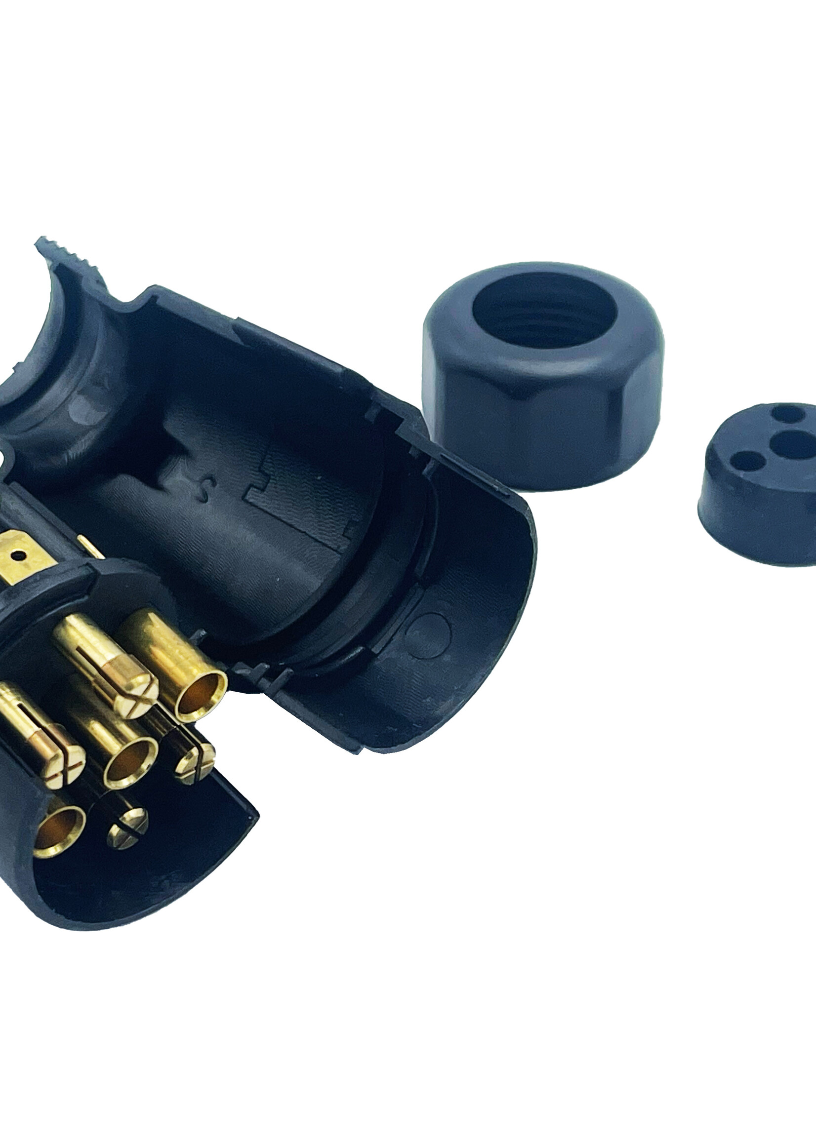 DTR Stekker 7 polig 12v  klikmodel RVS pins aansluiting
