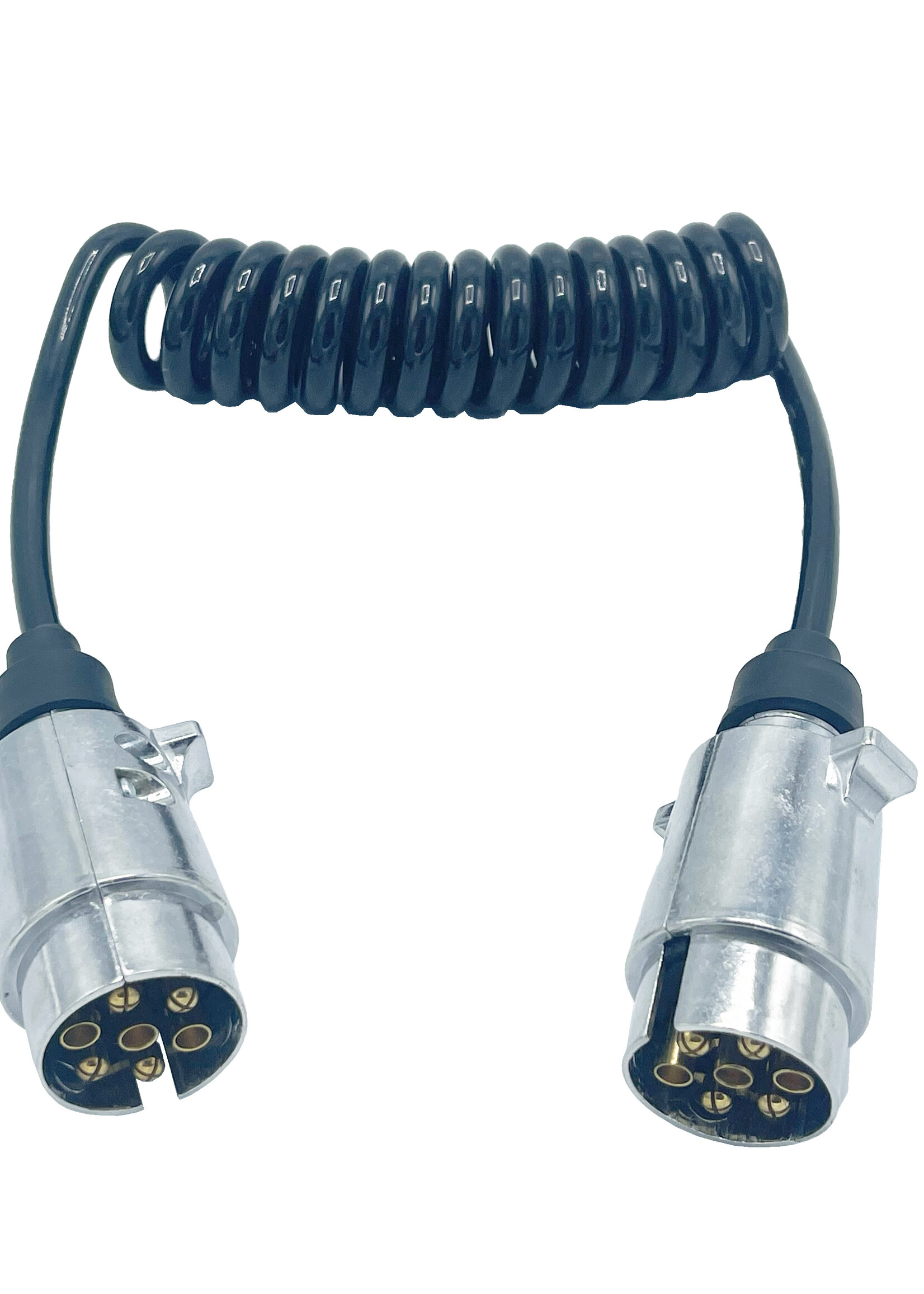 DTR spiraalkabel 1.5 meter 2x 7 polige aluminium stekker