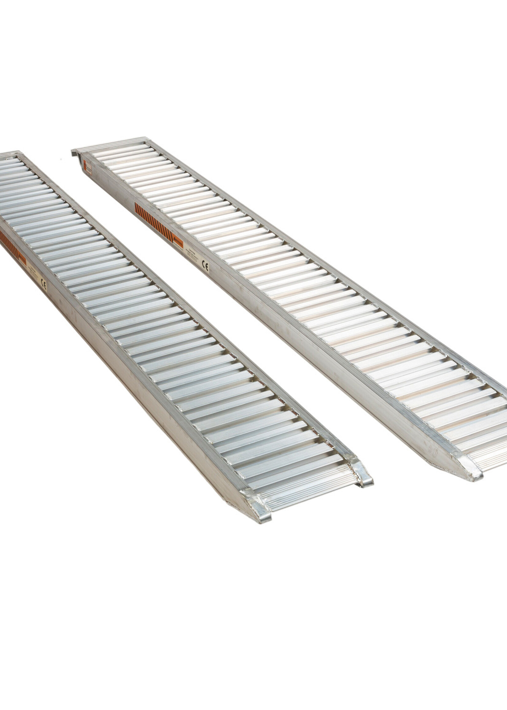 DTR Set van 2 Aluminium Oprijplaten 3000 kg - 240x30x7,5 cm, Geschikt voor Diverse Aanhangers inclusief Hapert en Henra
