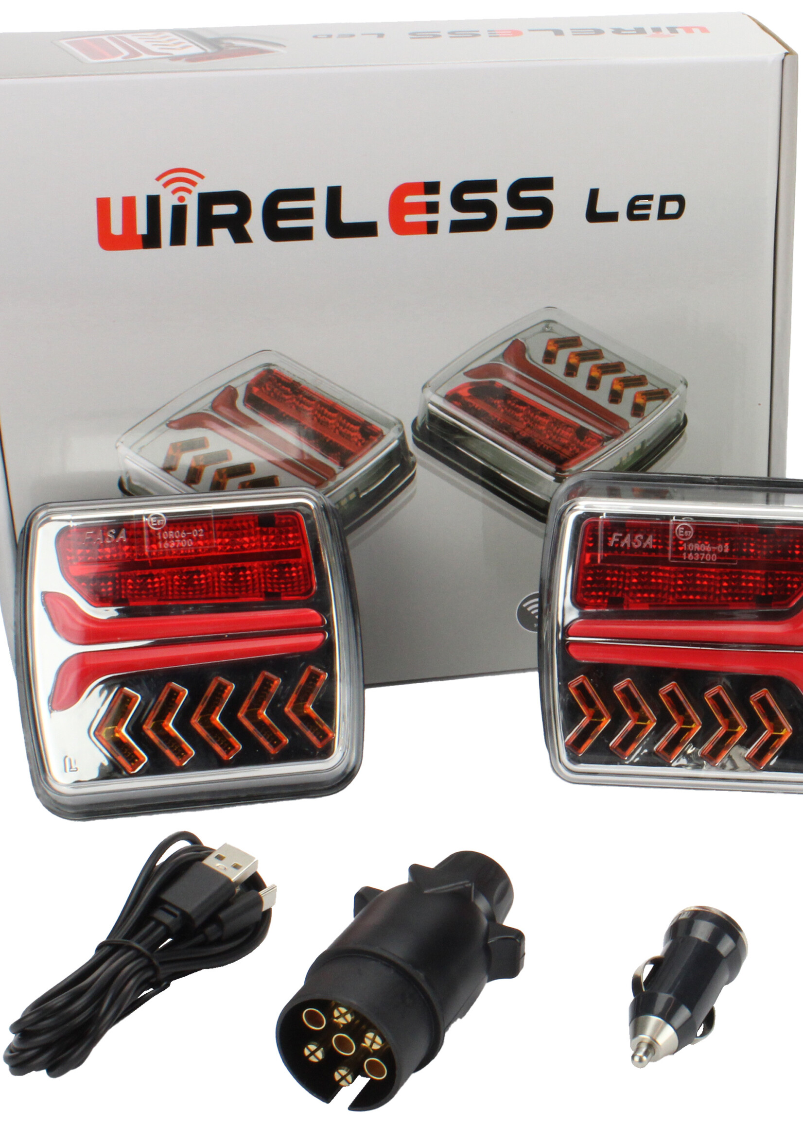 DTR Draadloze LED Verlichtingsset voor Aanhangers en Trailers - 12V/24V, Magnetische Bevestiging, IP65 Waterdicht