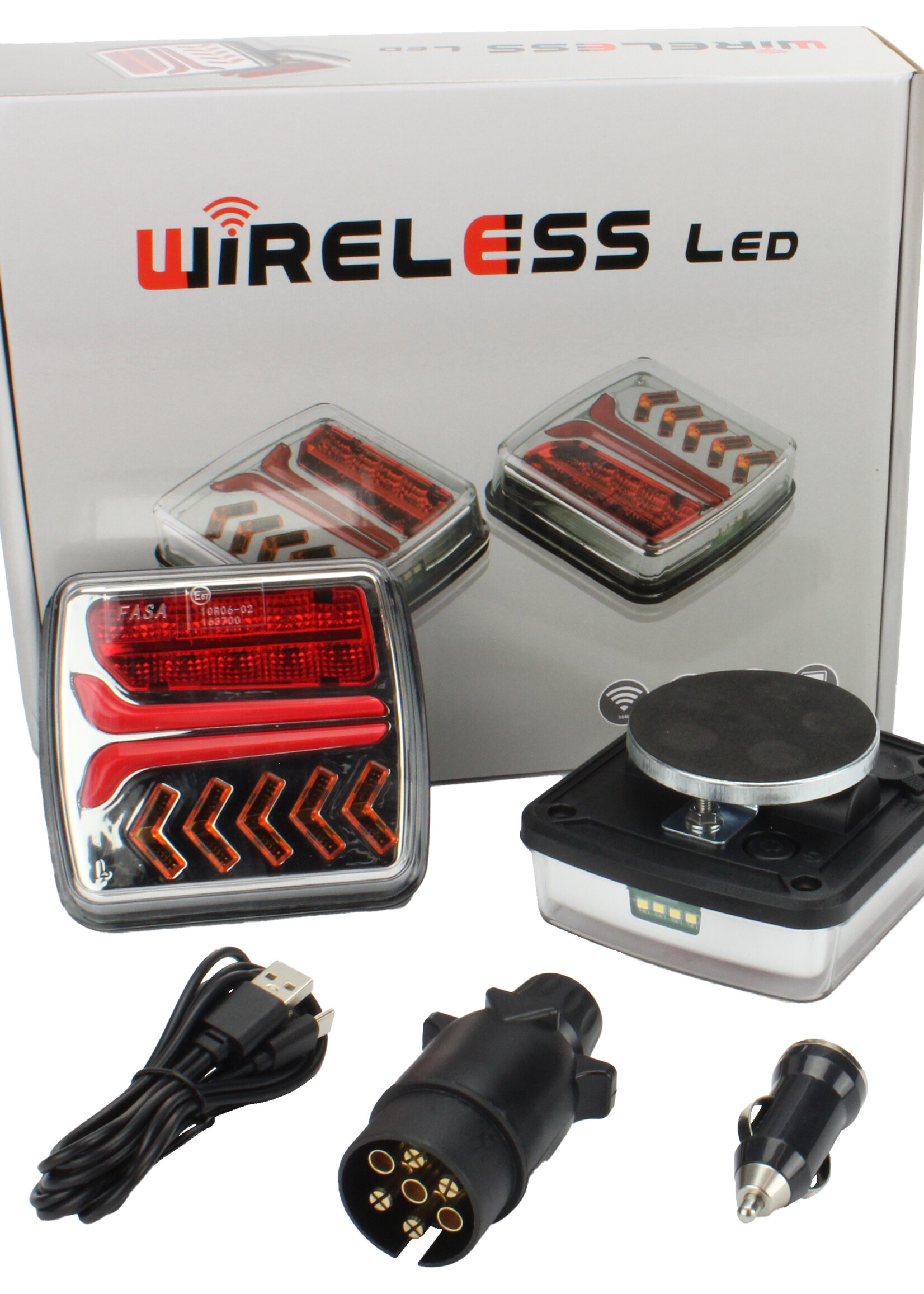 DTR Draadloze LED Verlichtingsset voor Aanhangers en Trailers - 12V/24V, Magnetische Bevestiging, IP65 Waterdicht