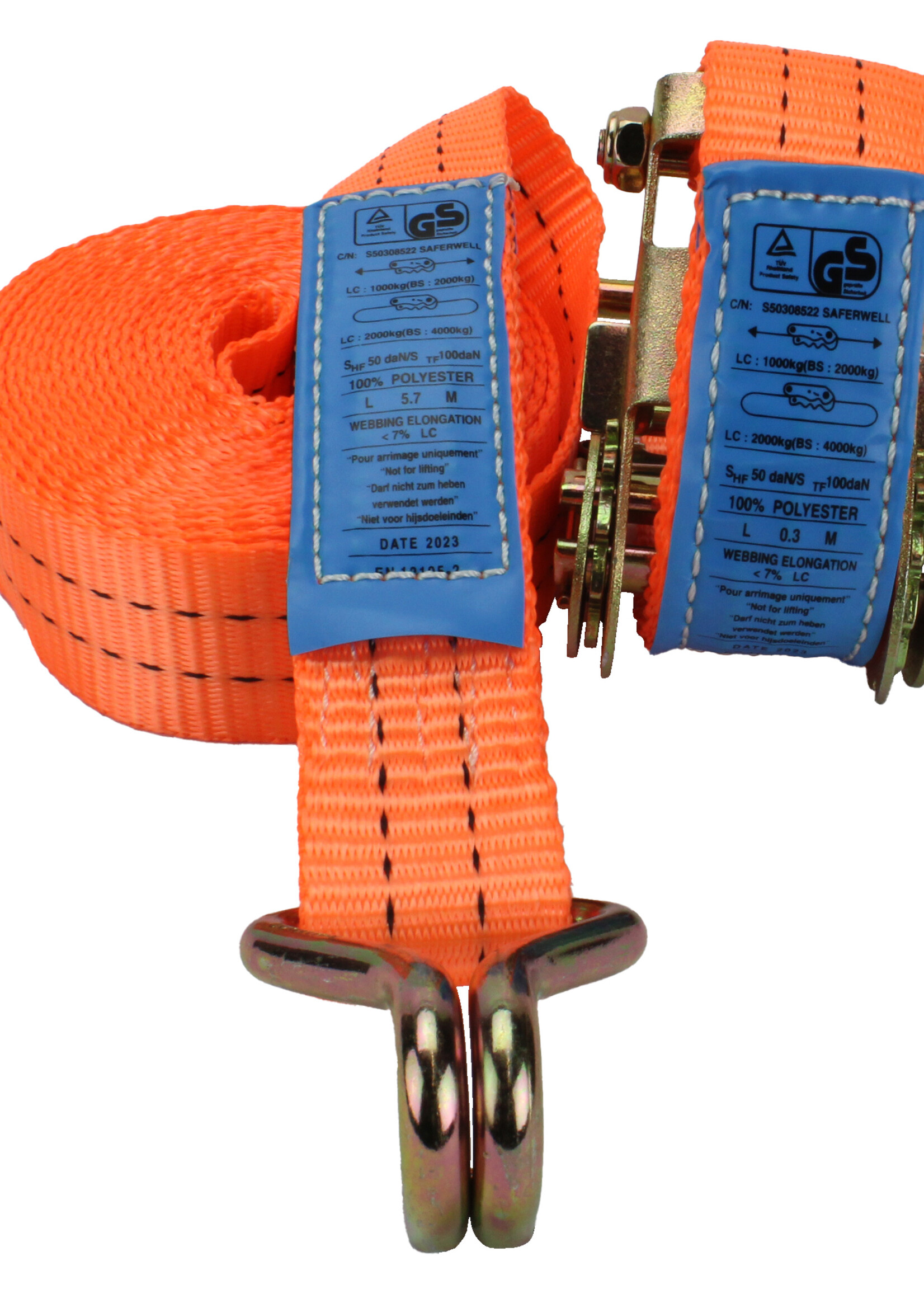 SAFERWELL Spanband 2-delig | 2000kg | 35mm | 6 meter