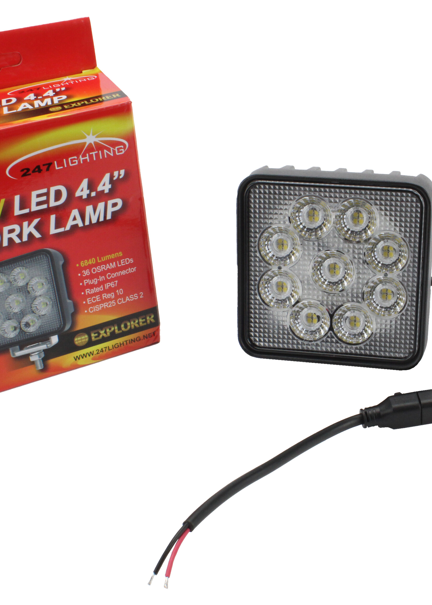247Lighting Werklamp 110x48,5x125mm vierkant LED 6840 Lumen ECE REG 10
