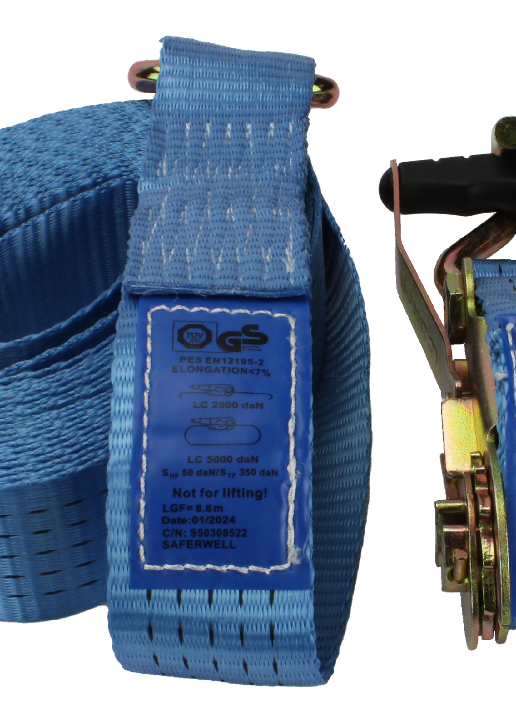 SAFERWELL Spanband 2-delig | 5000kg | 50mm | 9 meter