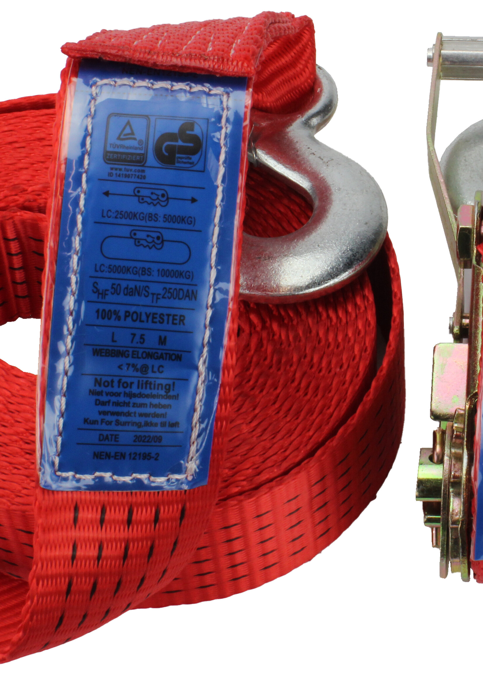 Heavy duty Spanband | 5000kg | 7m | 50mm | gaffelklephaak