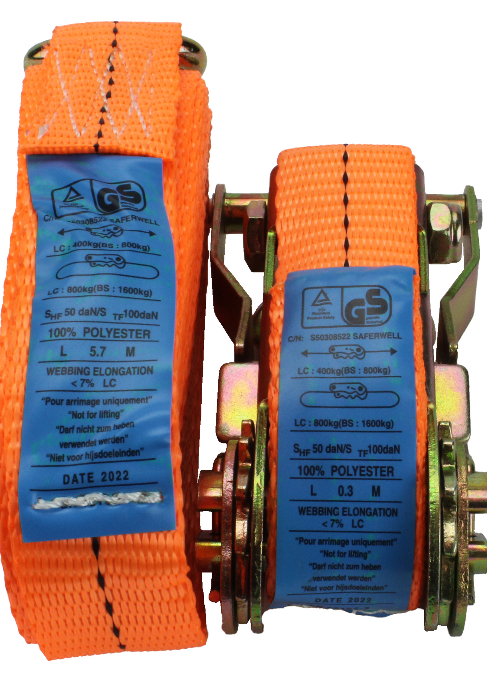 SAFERWELL Spanband | 800kg | 6m | 25mm | taffelkorting