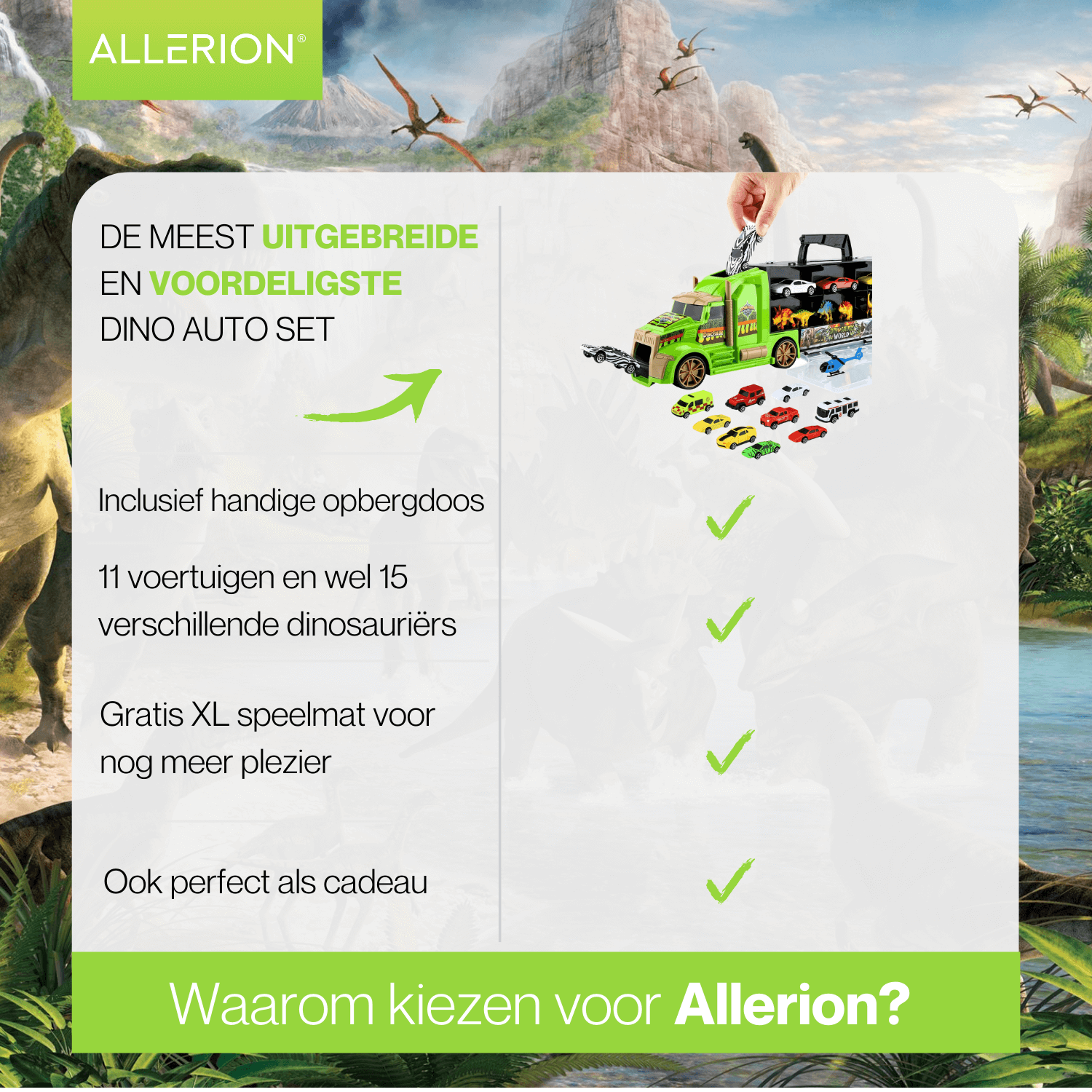 Dinosaurus Auto Speelgoedset
