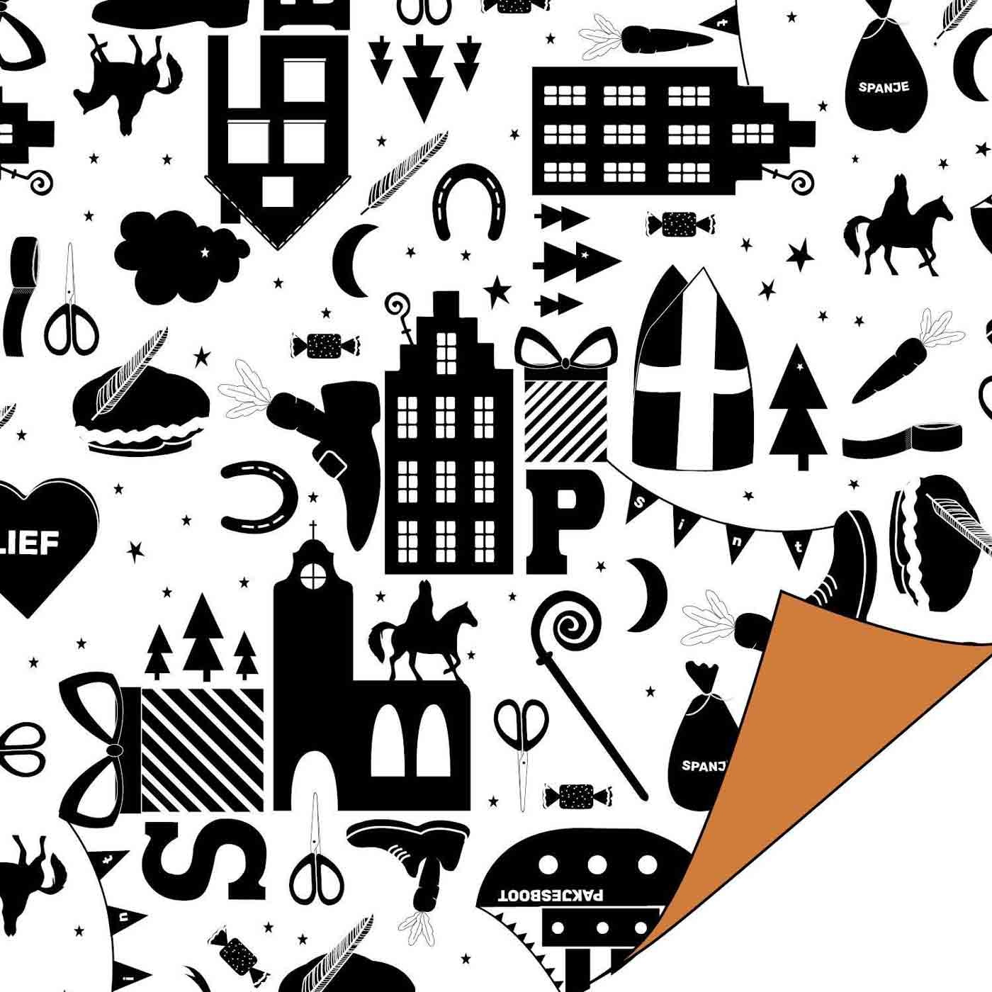 Cadeauverpakking - Sint Zwart/Wit