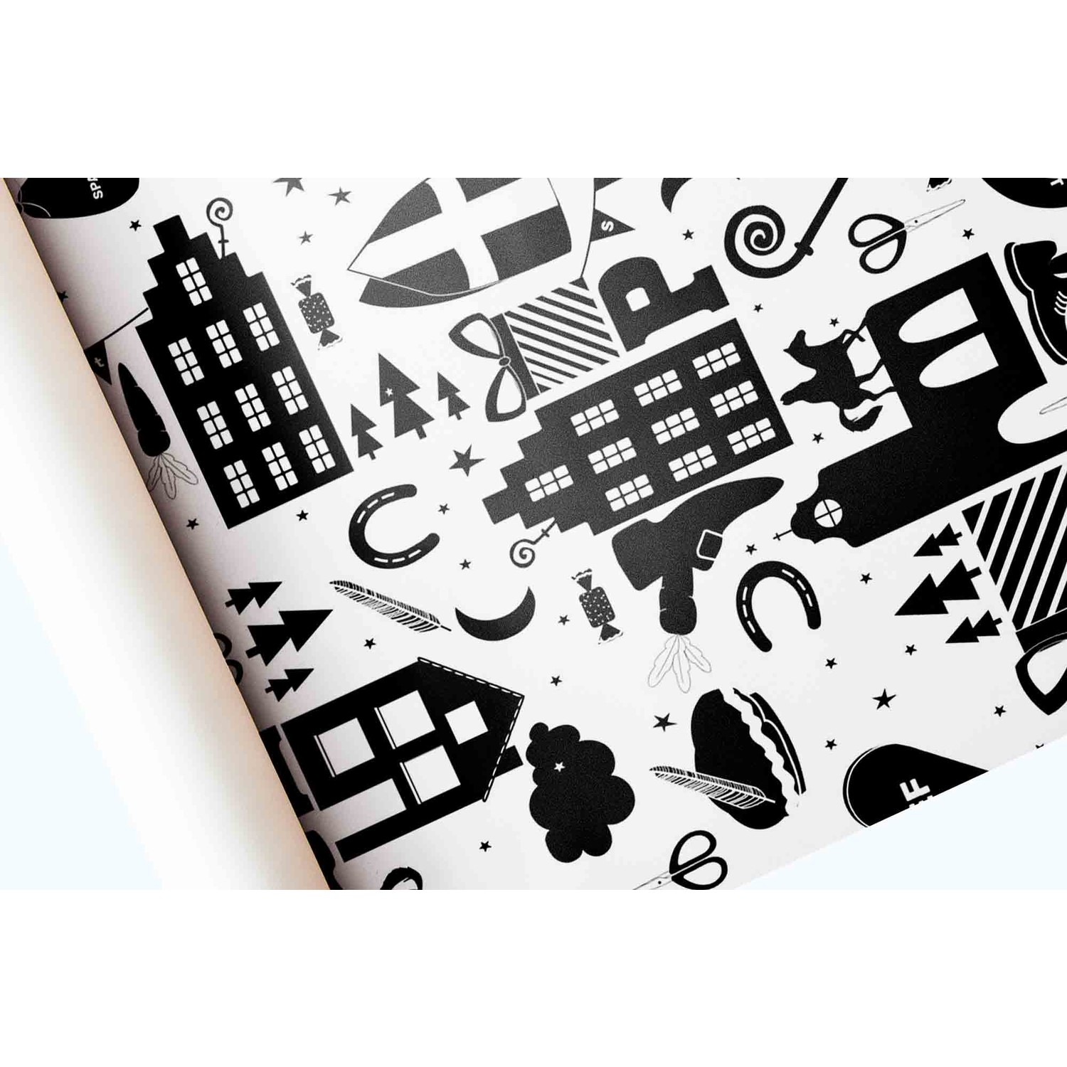 Cadeauverpakking - Sint Zwart/Wit
