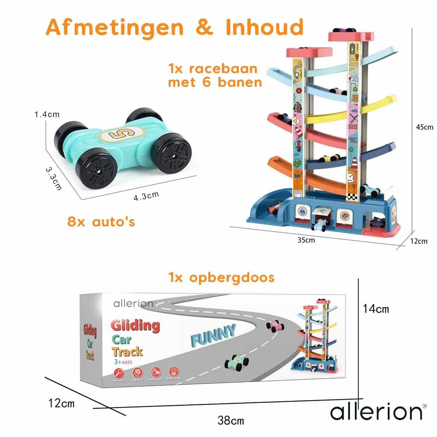 Jodelbaan met 8 autootjes