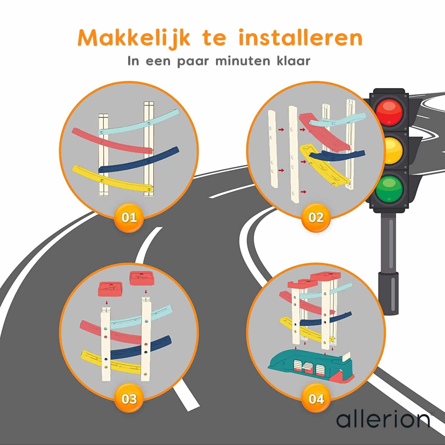 Jodelbaan met 8 autootjes