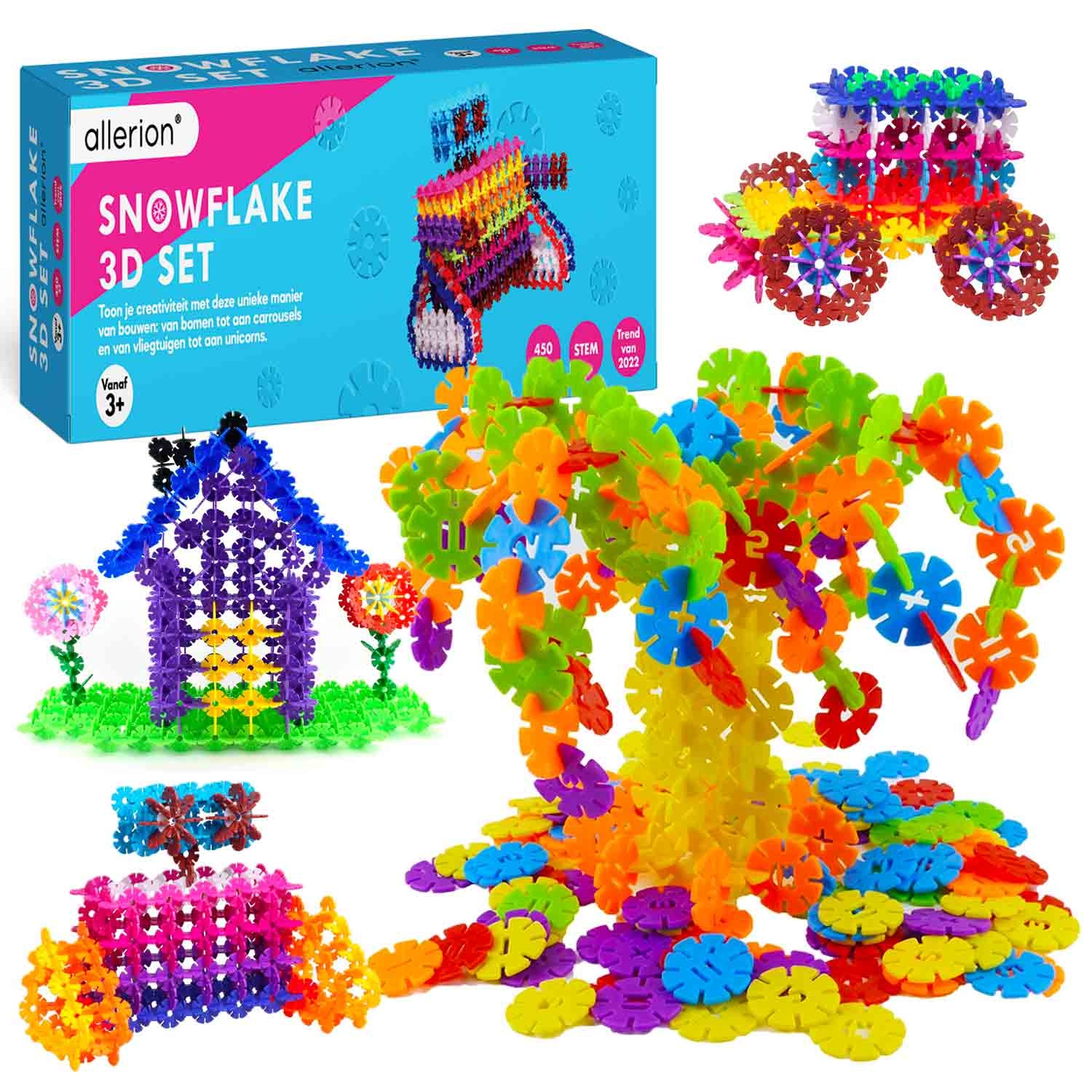 3D Sneeuwvlokken - Bouw Speelgoed - 450-delig Allerion - Allerion