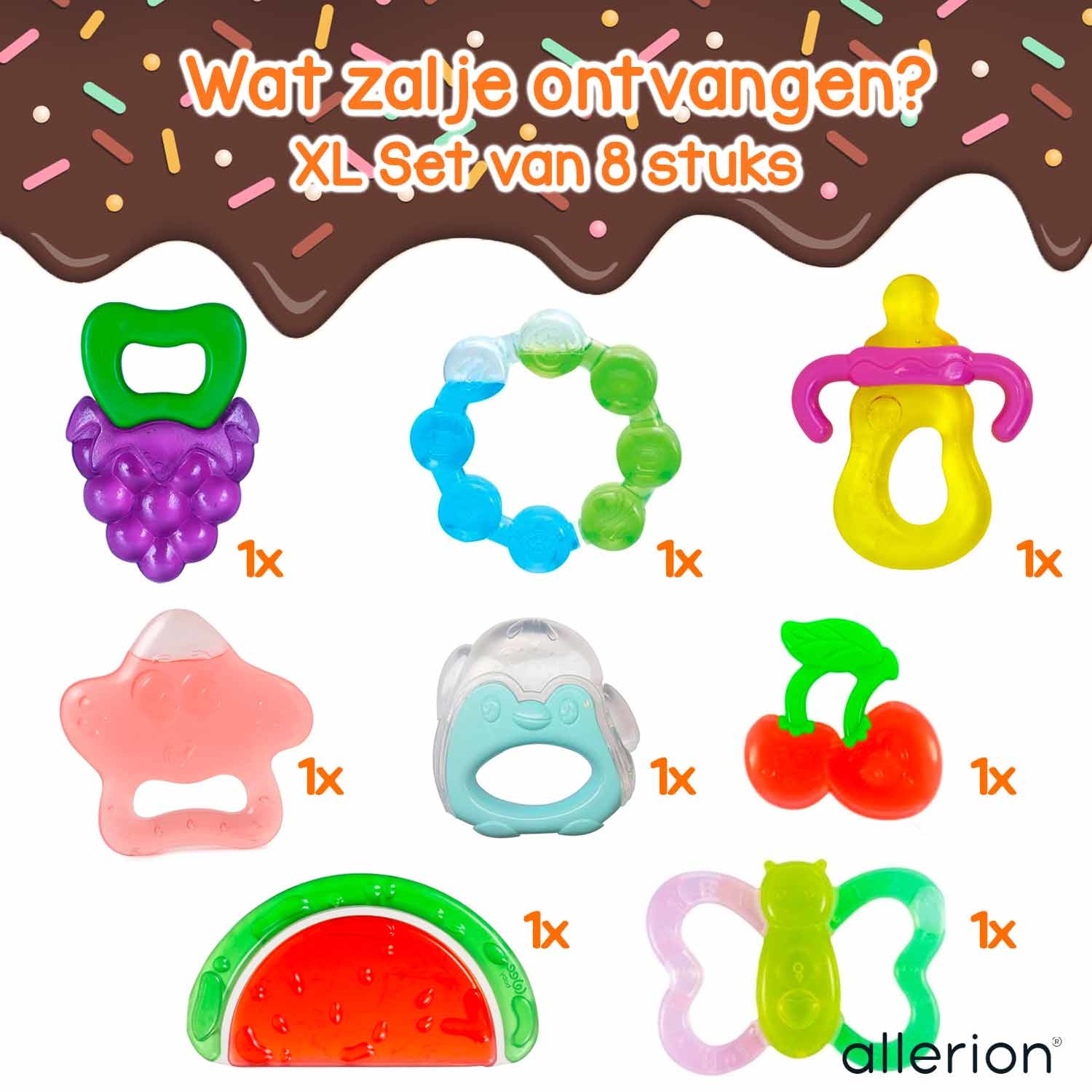 Koelbijtringen 8 stuks