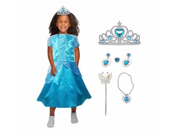 Prinsessenjurk Elsa Jurk Assepoester Blauw 100 140cm Allerion