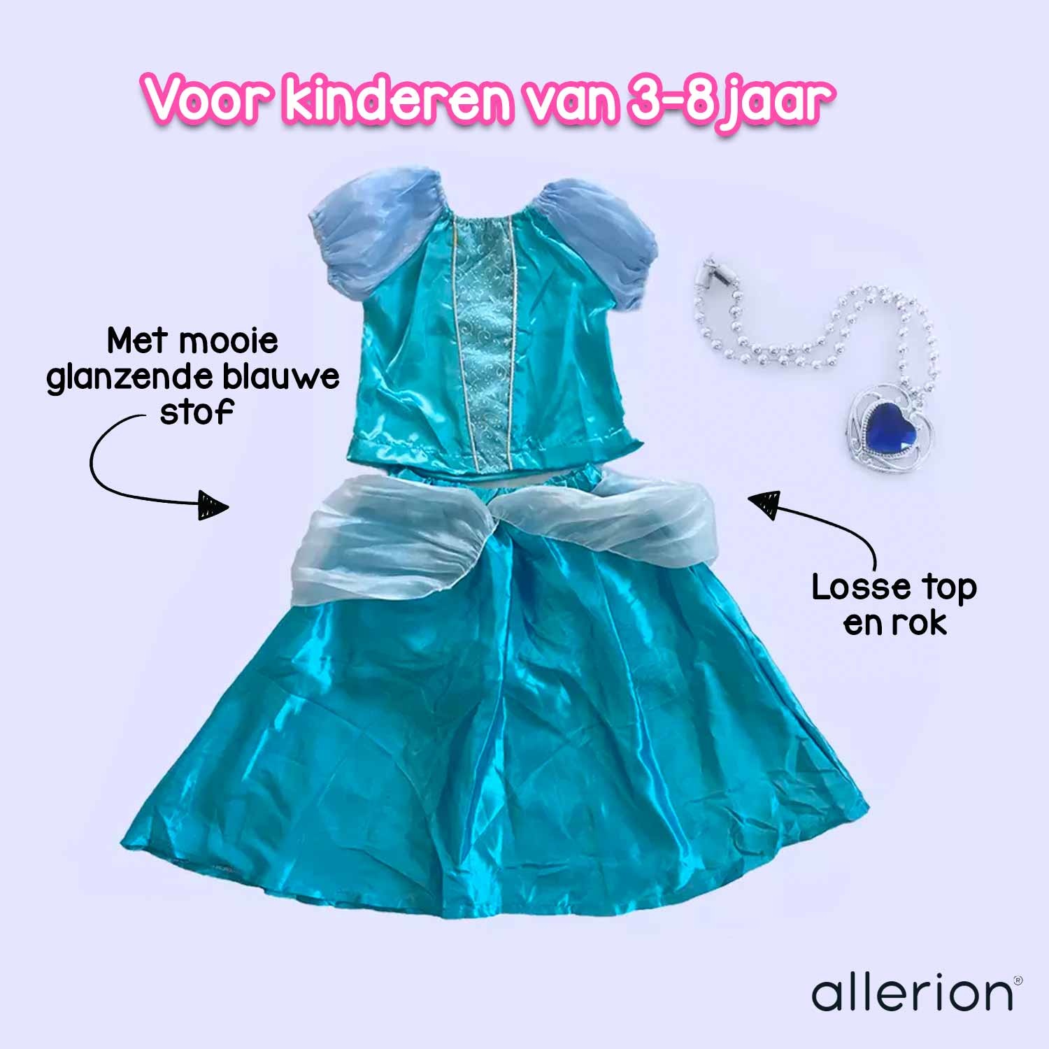Prinsessenjurk - Blauw Elsa - Met accessoires