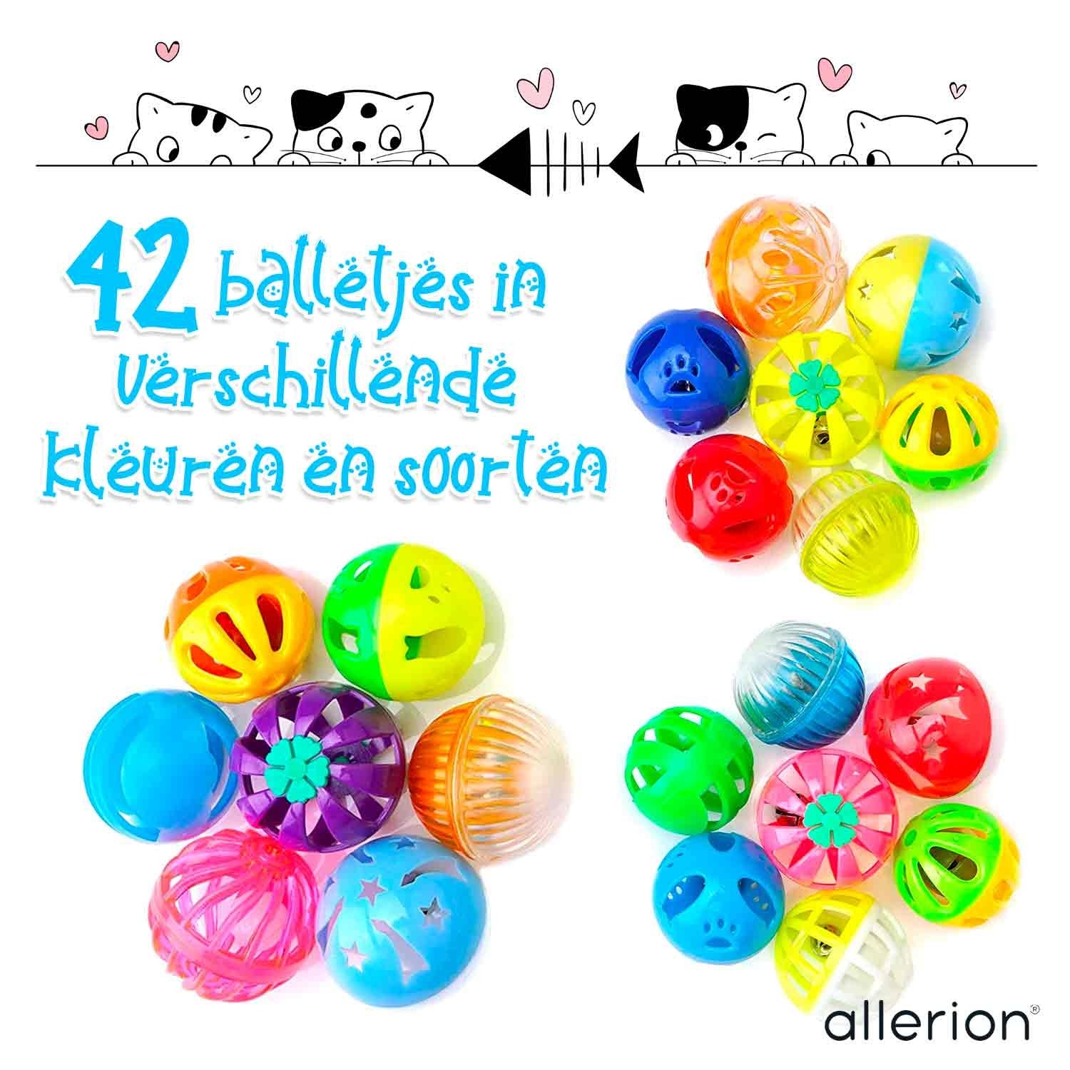 Kattenspeelgoed Balletjes Plastic set - 42 st
