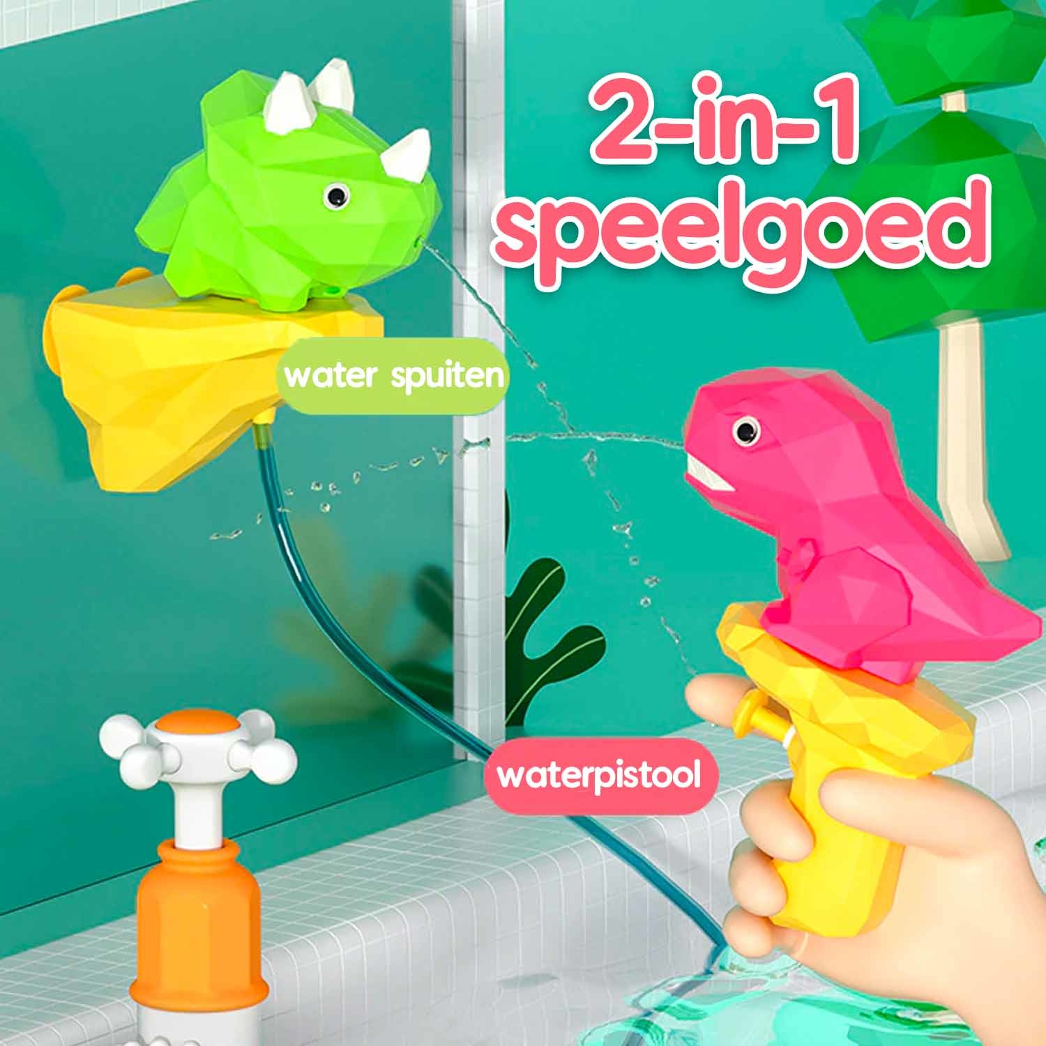 Badspeelgoed Spuitende dino's