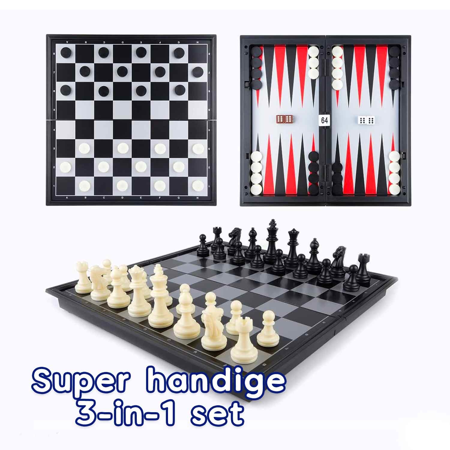 3-in-1 Schaakbord set