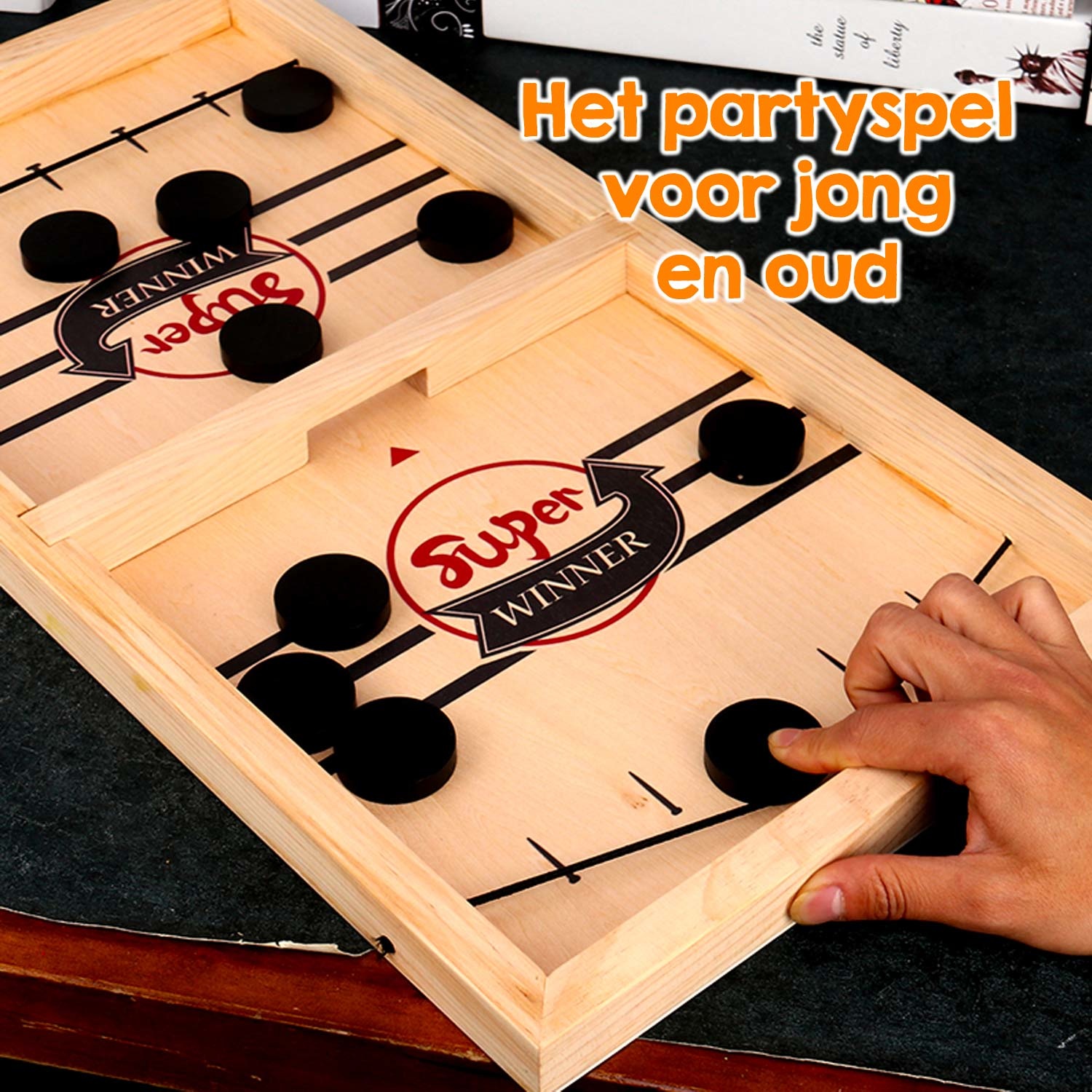 Houten Sling Puck Spel