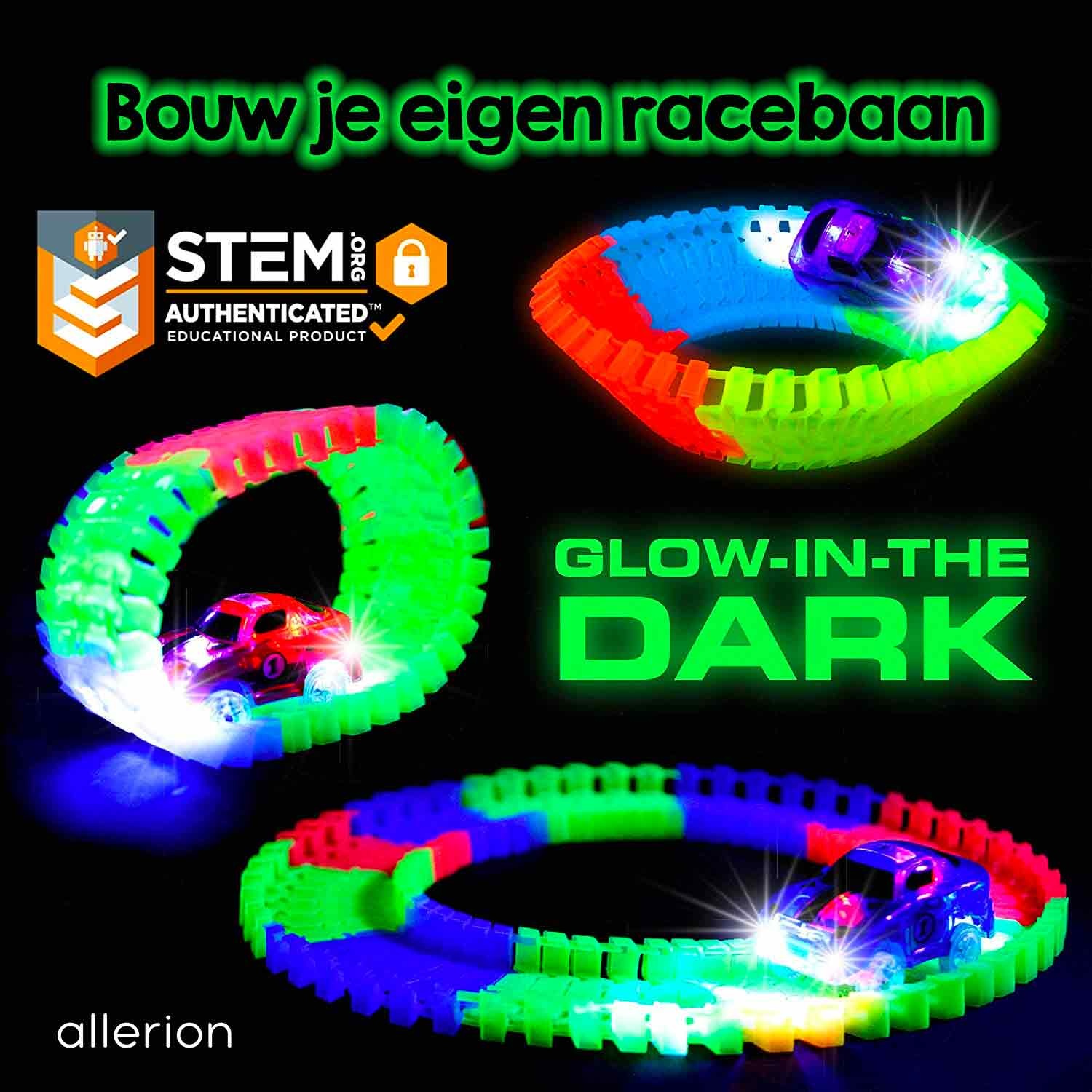 Dino Racebaan Glow in the Dark - Tweedekansje