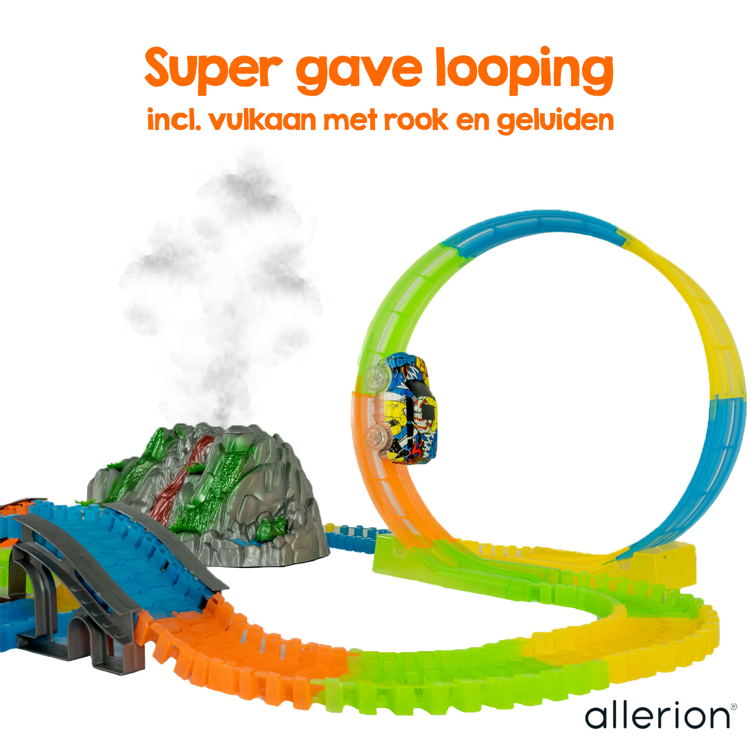 Dino Racebaan Glow in the Dark - Tweedekansje