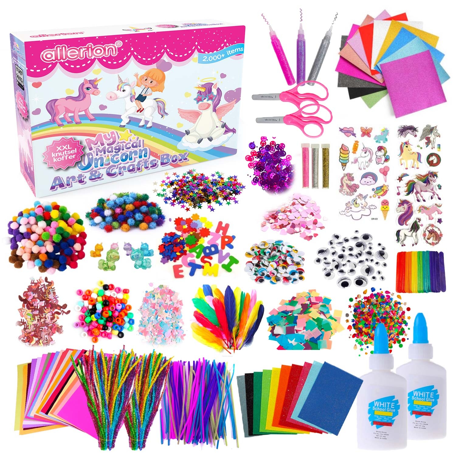 Knutselkoffer Unicorn Glitter XXL