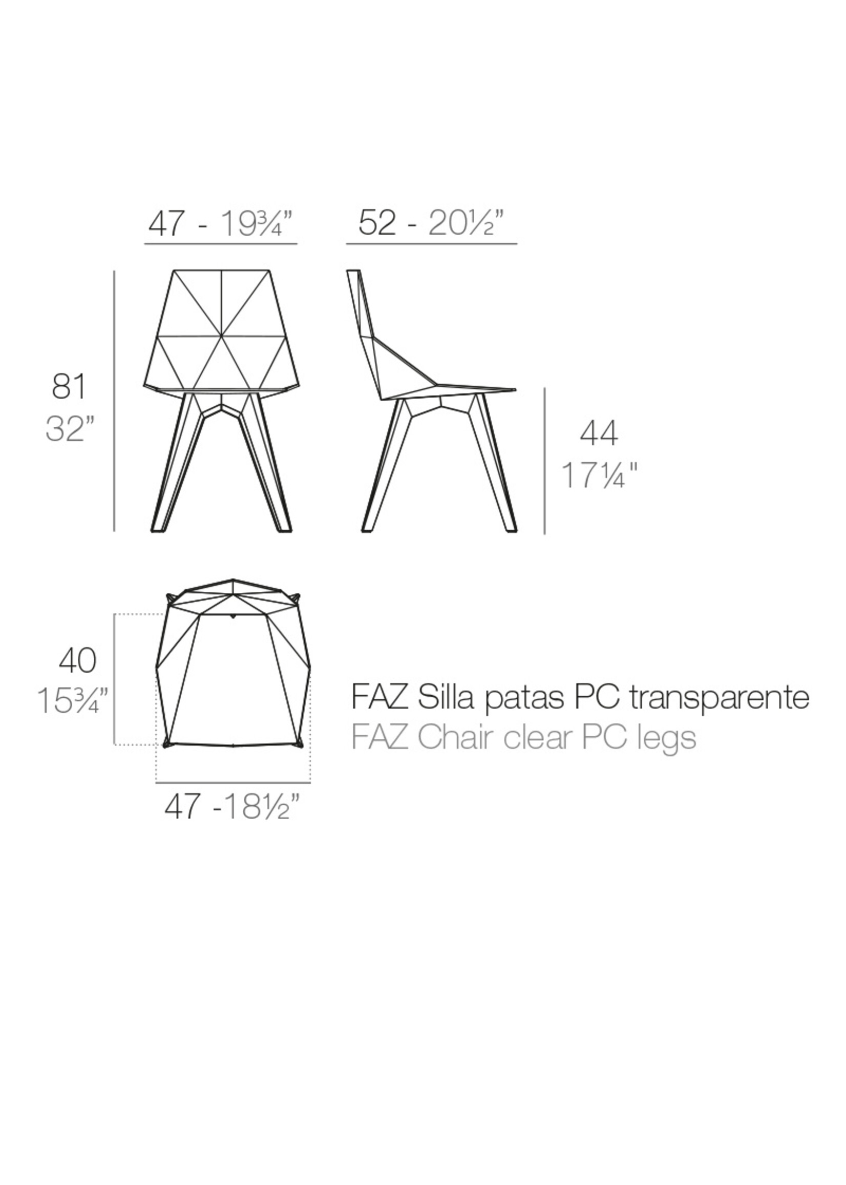 Vondom Faz Chair Clear Legs