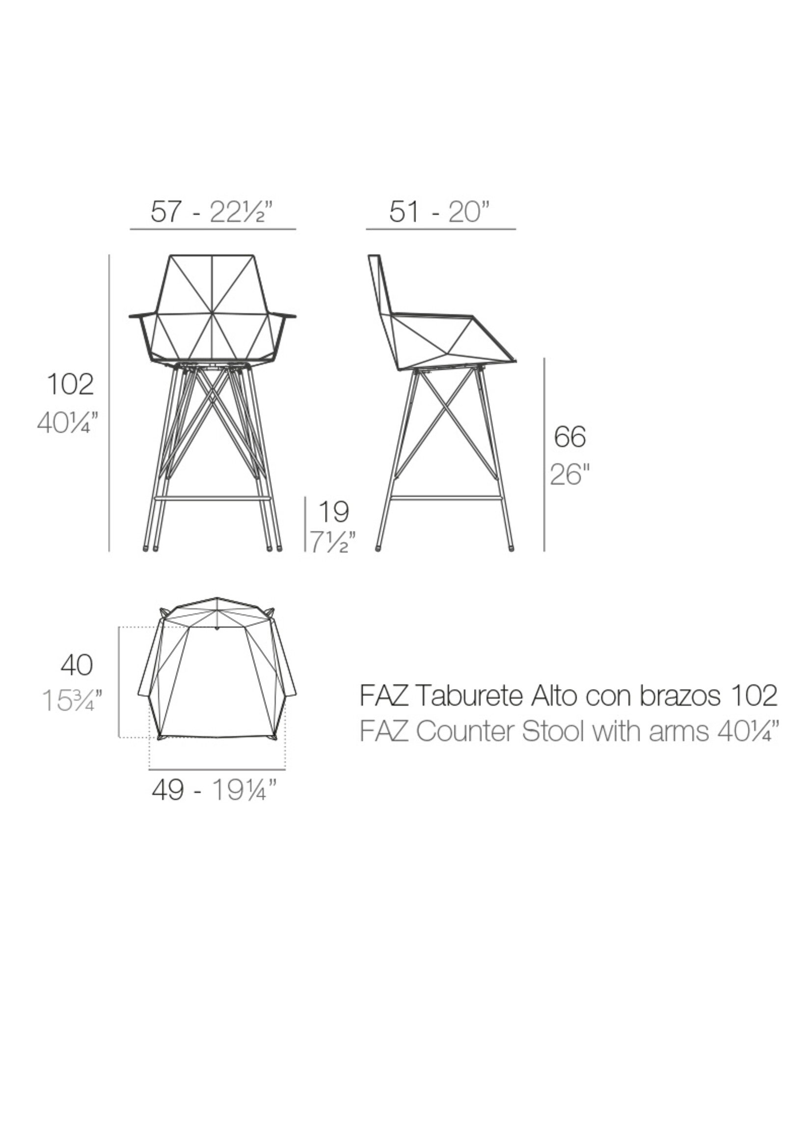 Vondom Faz Counter Stool 57x51x102