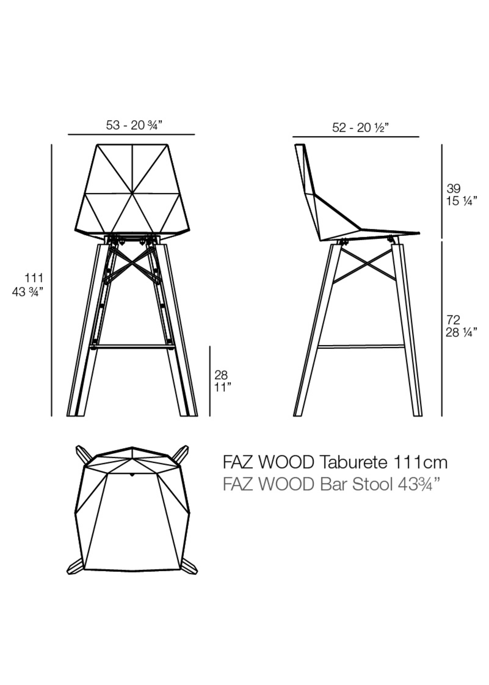 Vondom Faz Bar Stool Wood