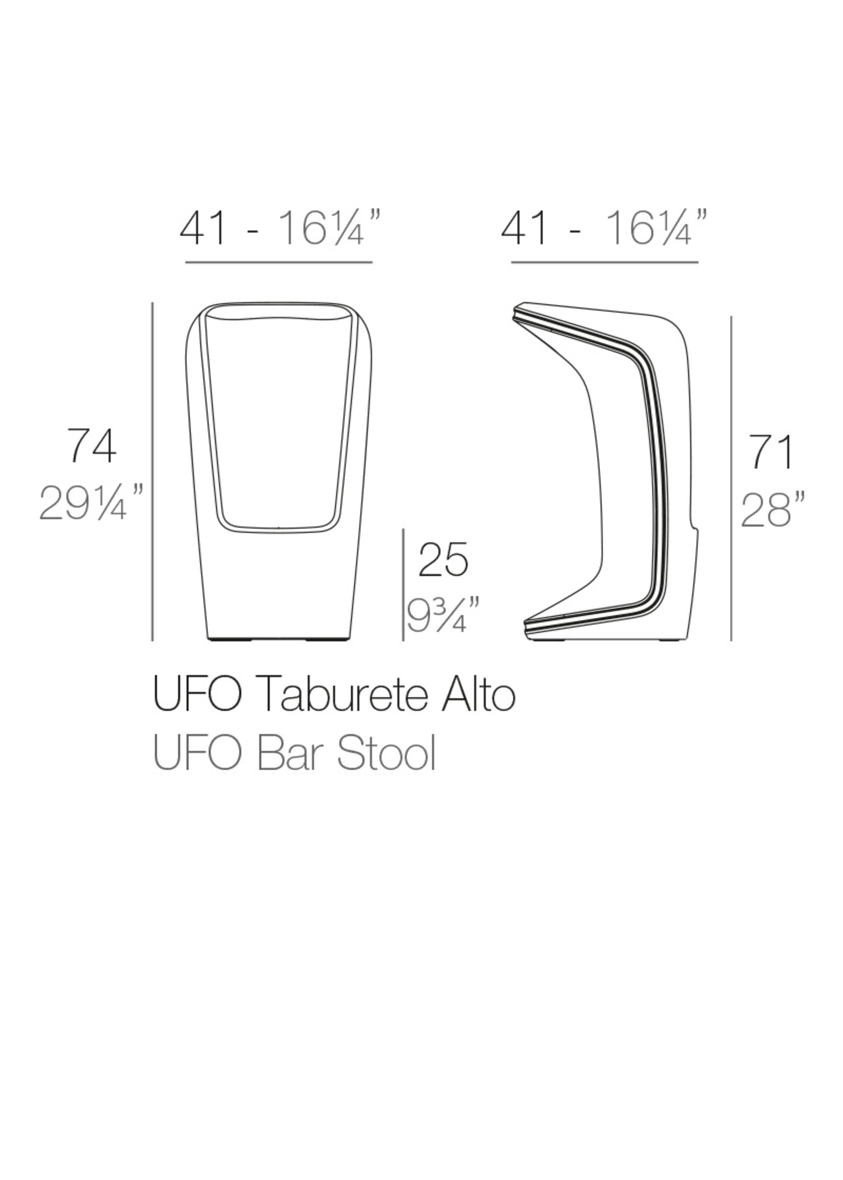 Vondom Ufo Bar Stool 41x41x71