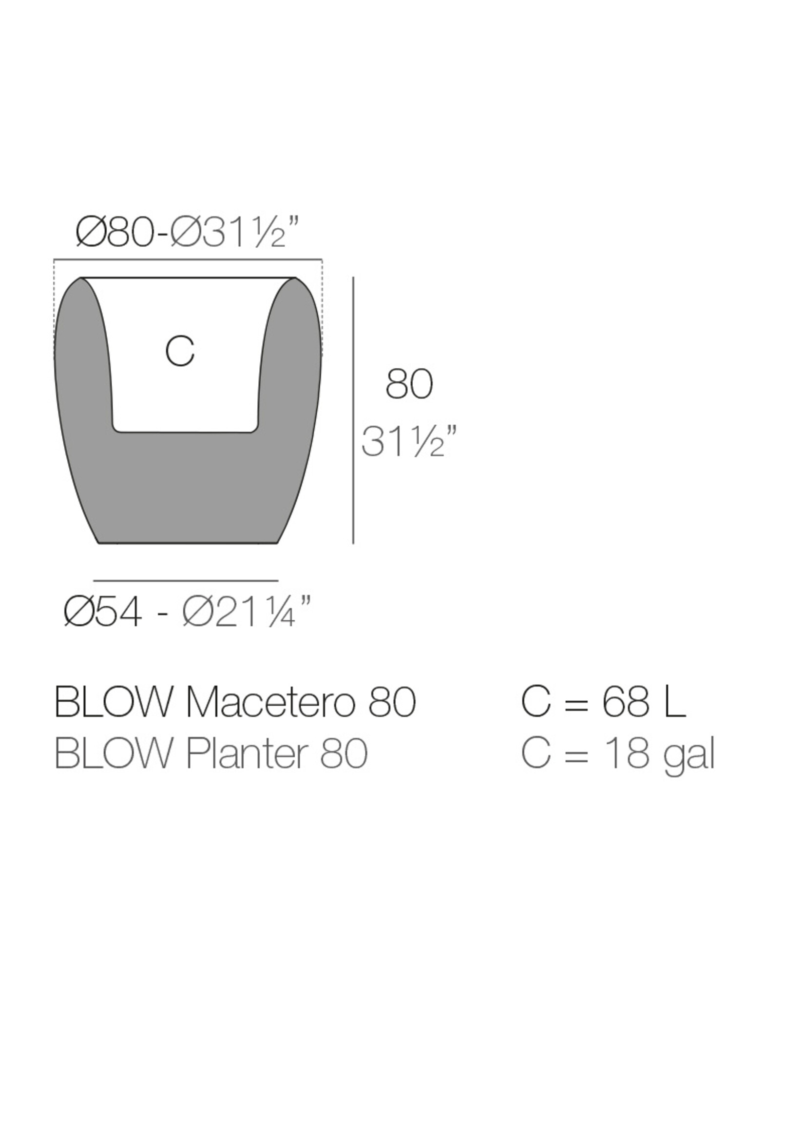 Vondom Blow Planter 80x80x80