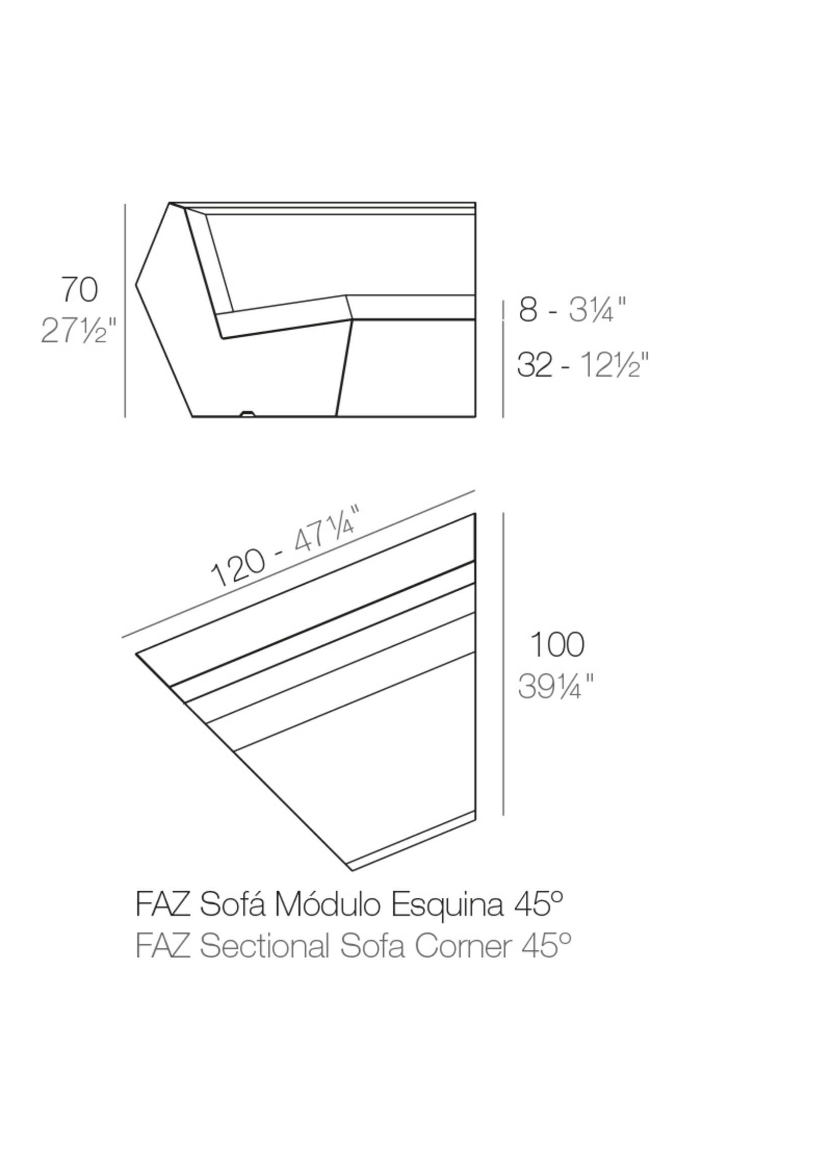 Vondom Faz Sofa Corner 45 °