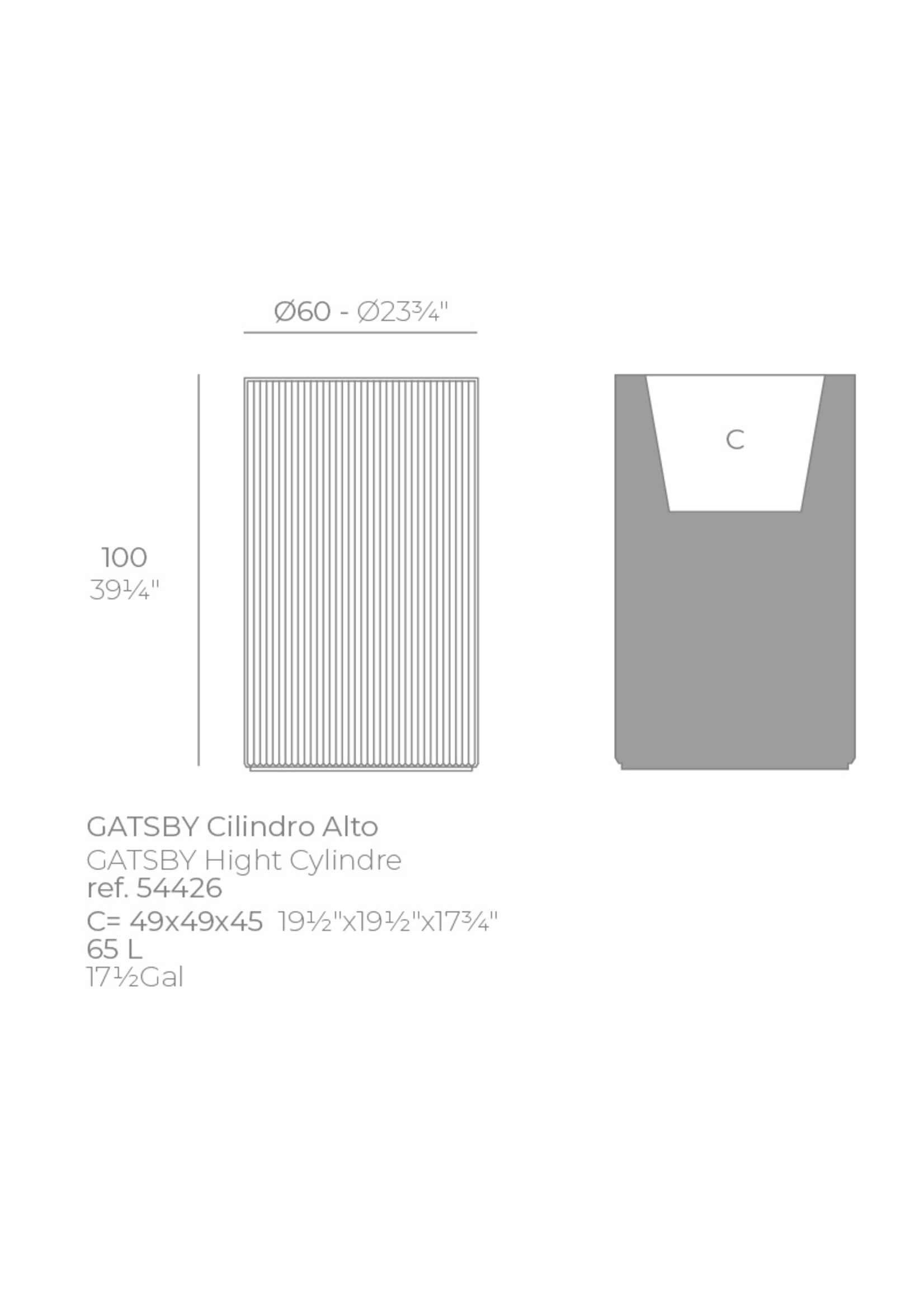 Vondom Gatsby Cilinder Planter Ø60x100