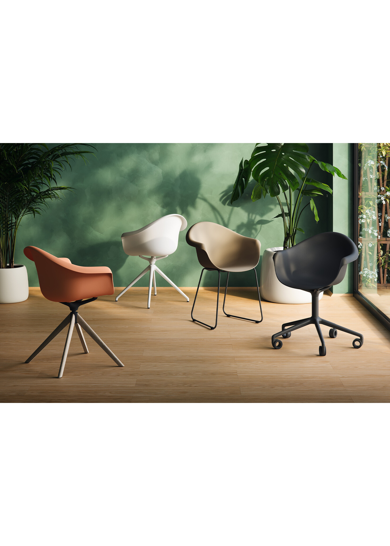 Vondom Incasso Swivel Armchair Wooden Legs