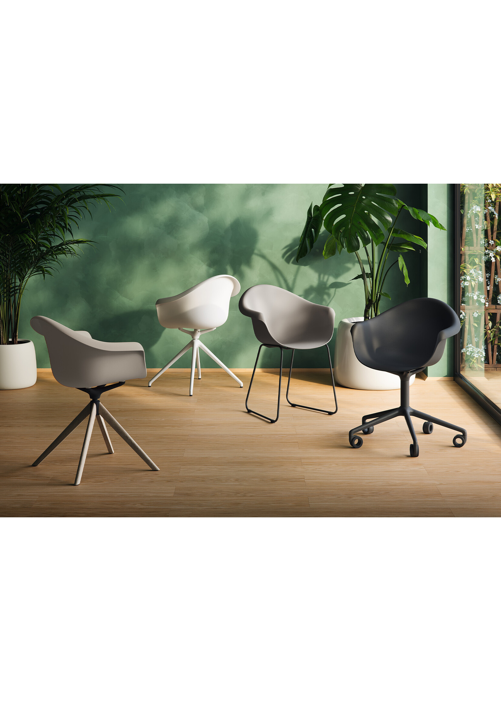 Vondom Incasso Swivel Armchair Wooden Legs