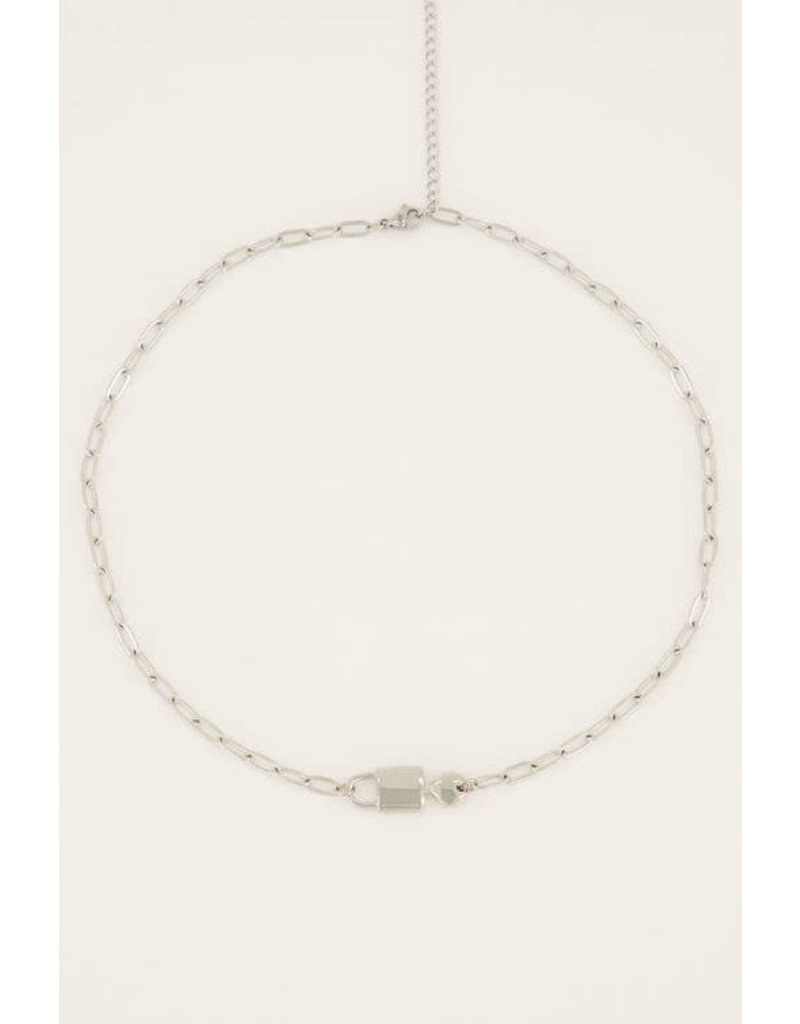 My Jewellery Iconic schakelketting met liefdesslot zilver