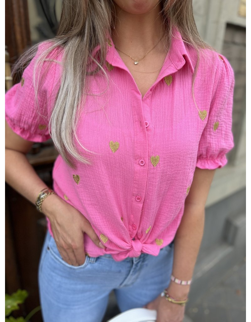 Cute pink gold heart blouse