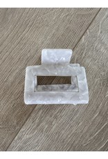 Hairclip off white marble small