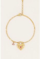 My Jewellery Armband met hart & roze steen