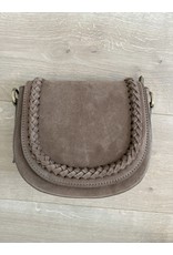 Braided bag suede brown