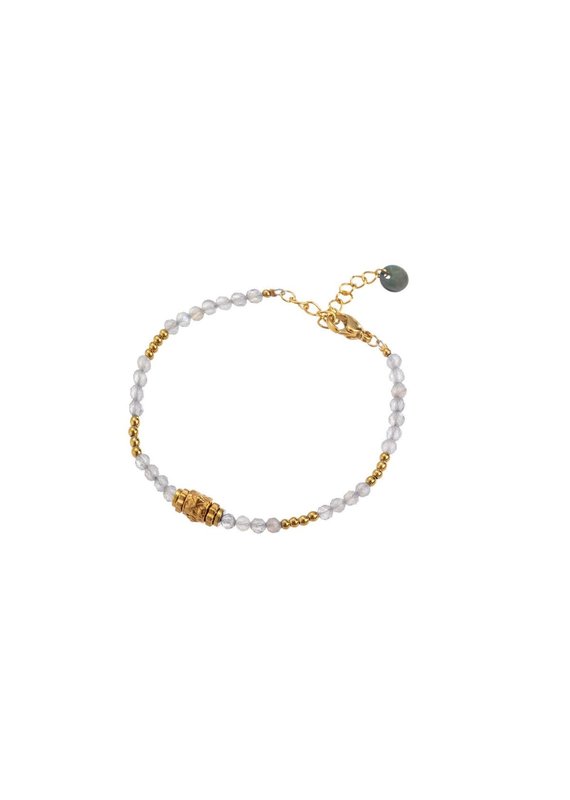 Go Dutch Label Grey stone gold detailed bracelet